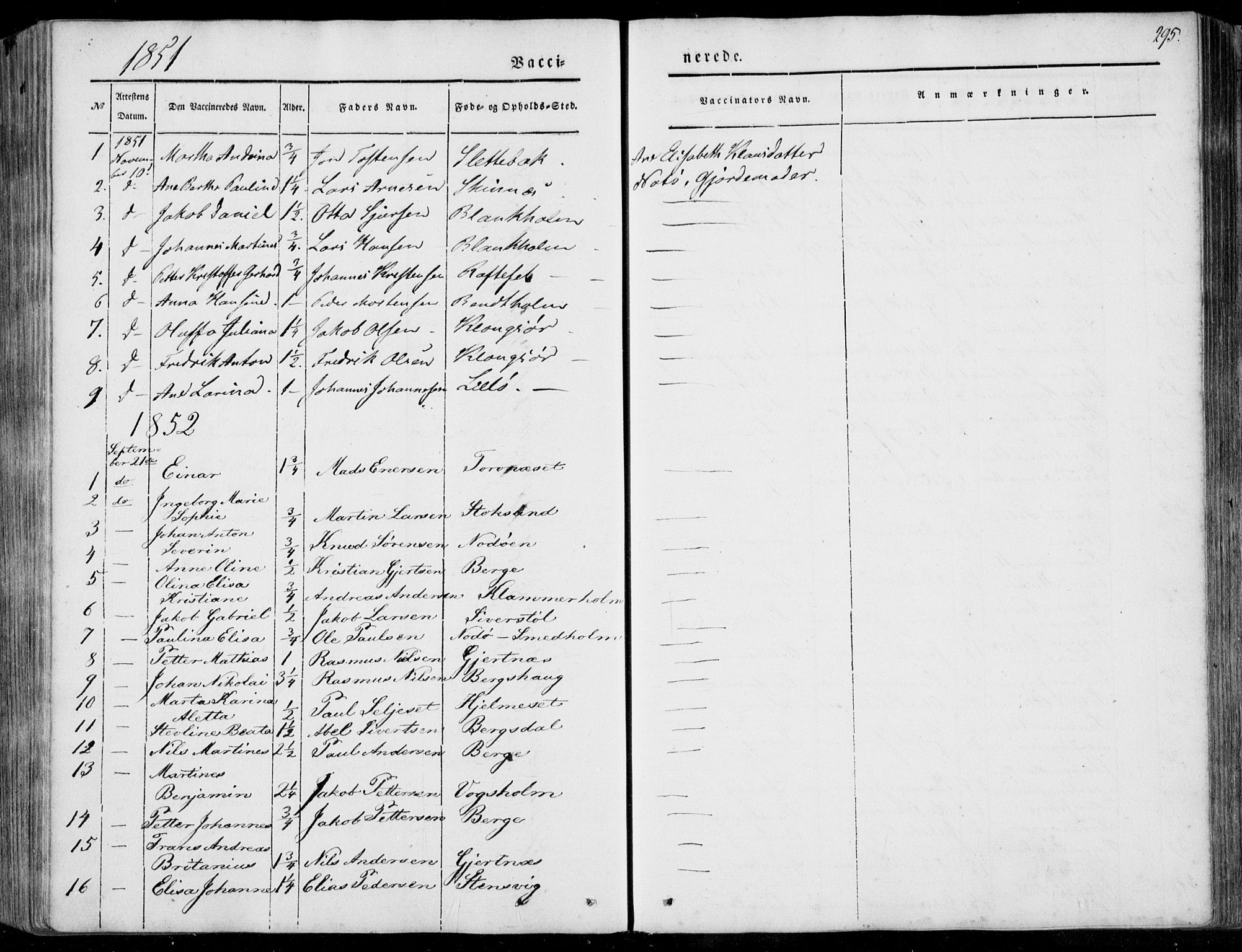 Ministerialprotokoller, klokkerbøker og fødselsregistre - Møre og Romsdal, AV/SAT-A-1454/507/L0070: Parish register (official) no. 507A05, 1842-1873, p. 295