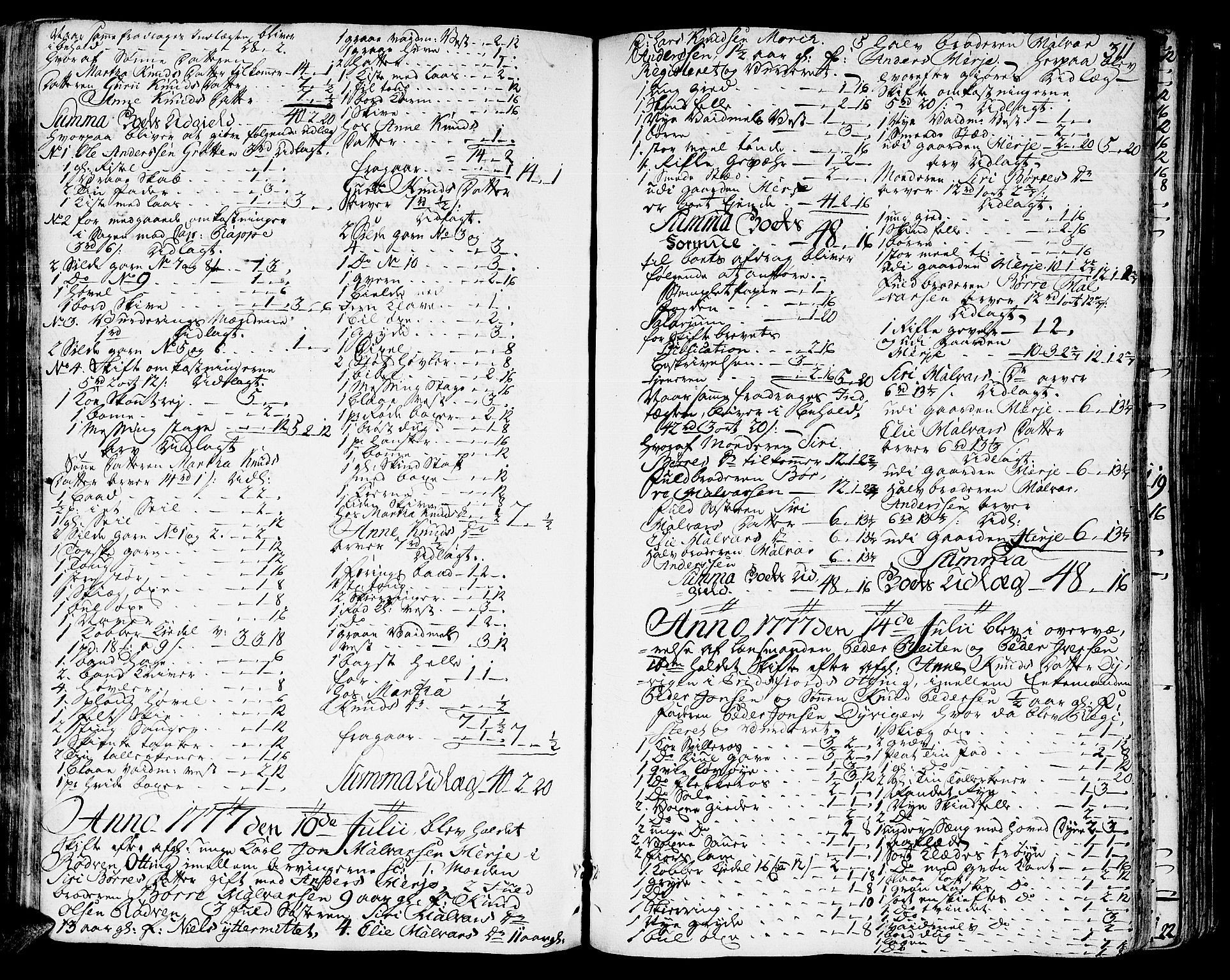 Romsdal sorenskriveri, SAT/A-4149/1/3/3A/L0010: Skifteprotokoll, 1774-1782, p. 310b-311a