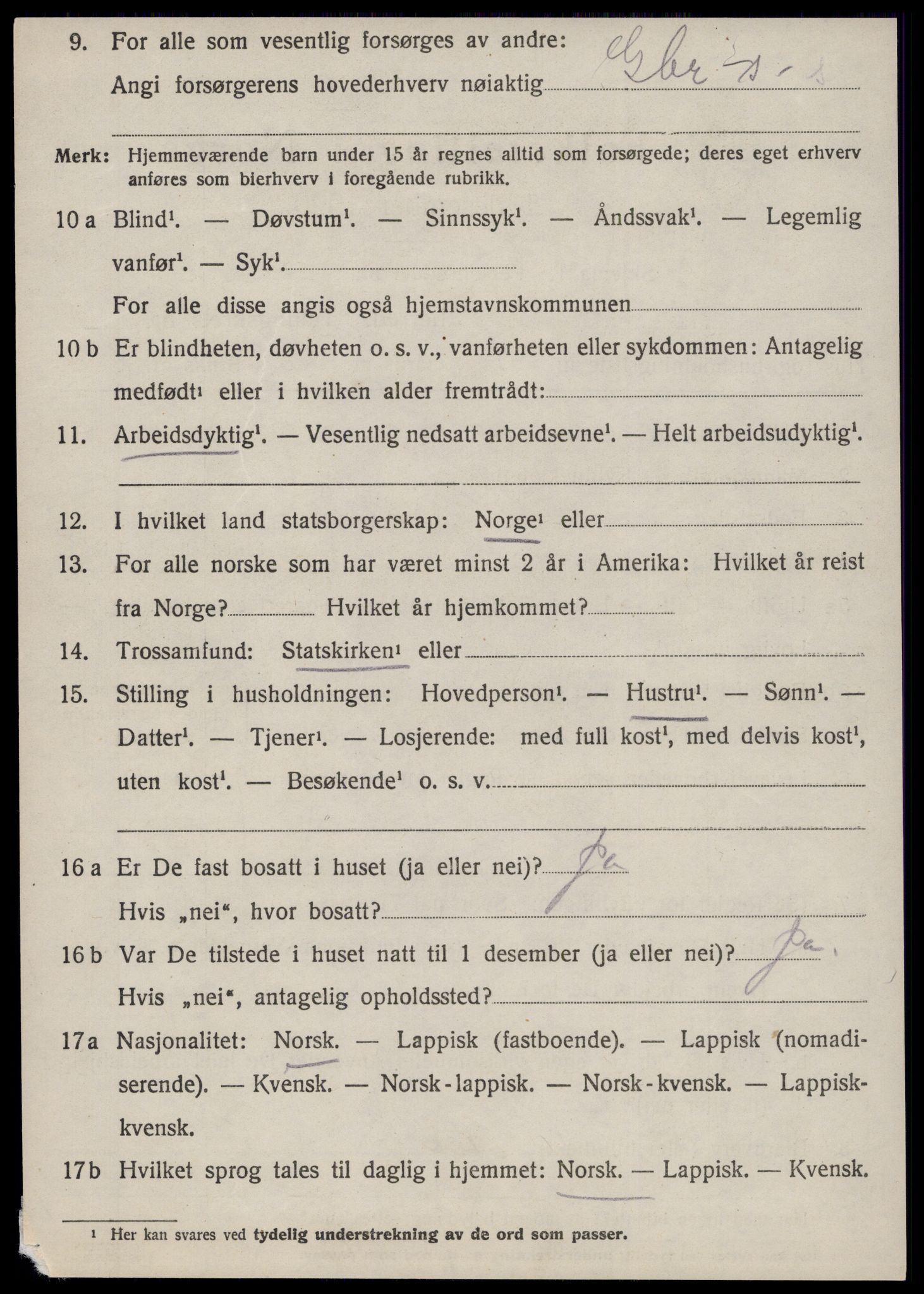 SAT, 1920 census for Hemne, 1920, p. 7275