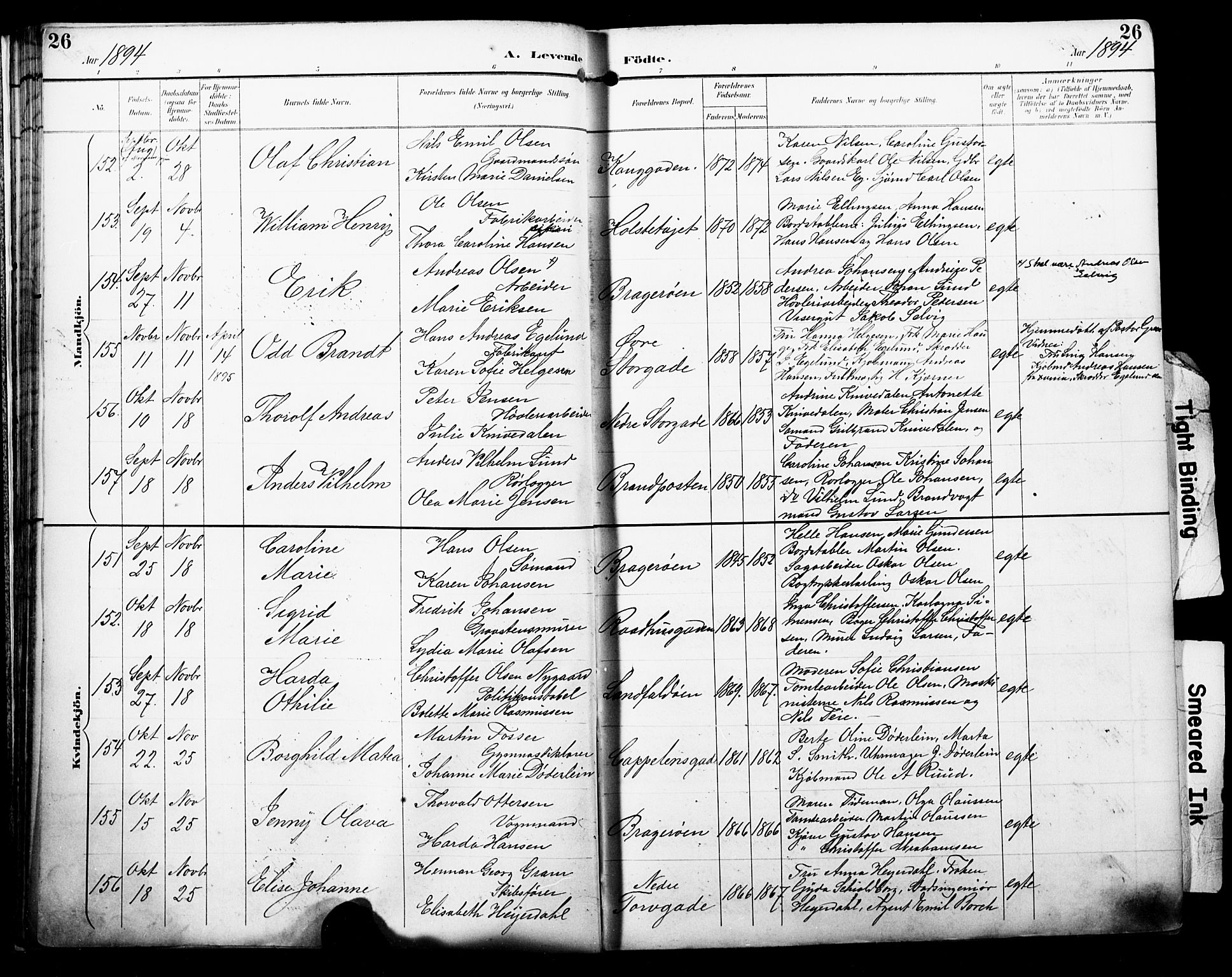 Bragernes kirkebøker, SAKO/A-6/F/Fb/L0008: Parish register (official) no. II 8, 1894-1902, p. 26