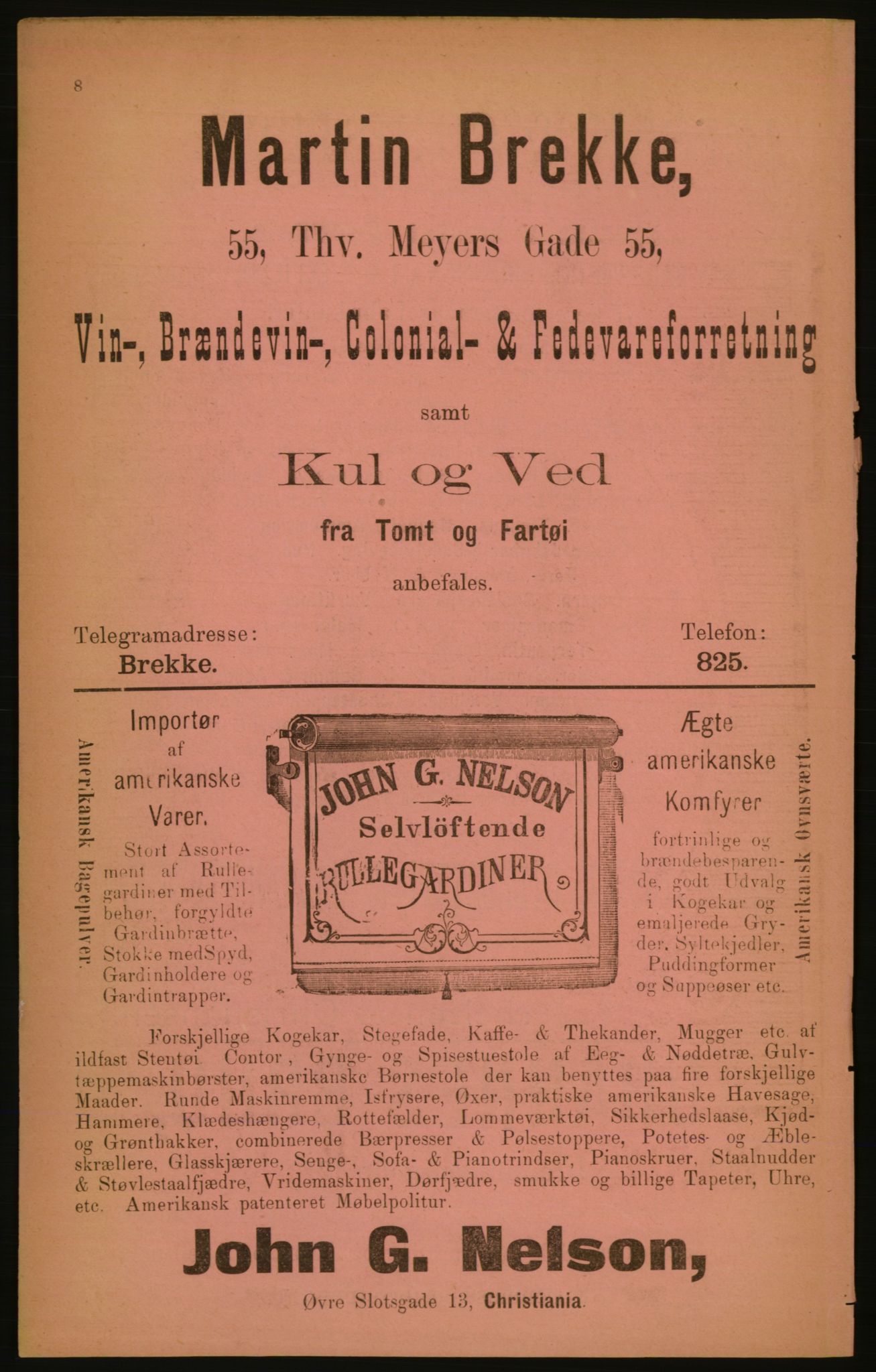 Kristiania/Oslo adressebok, PUBL/-, 1891, p. 8