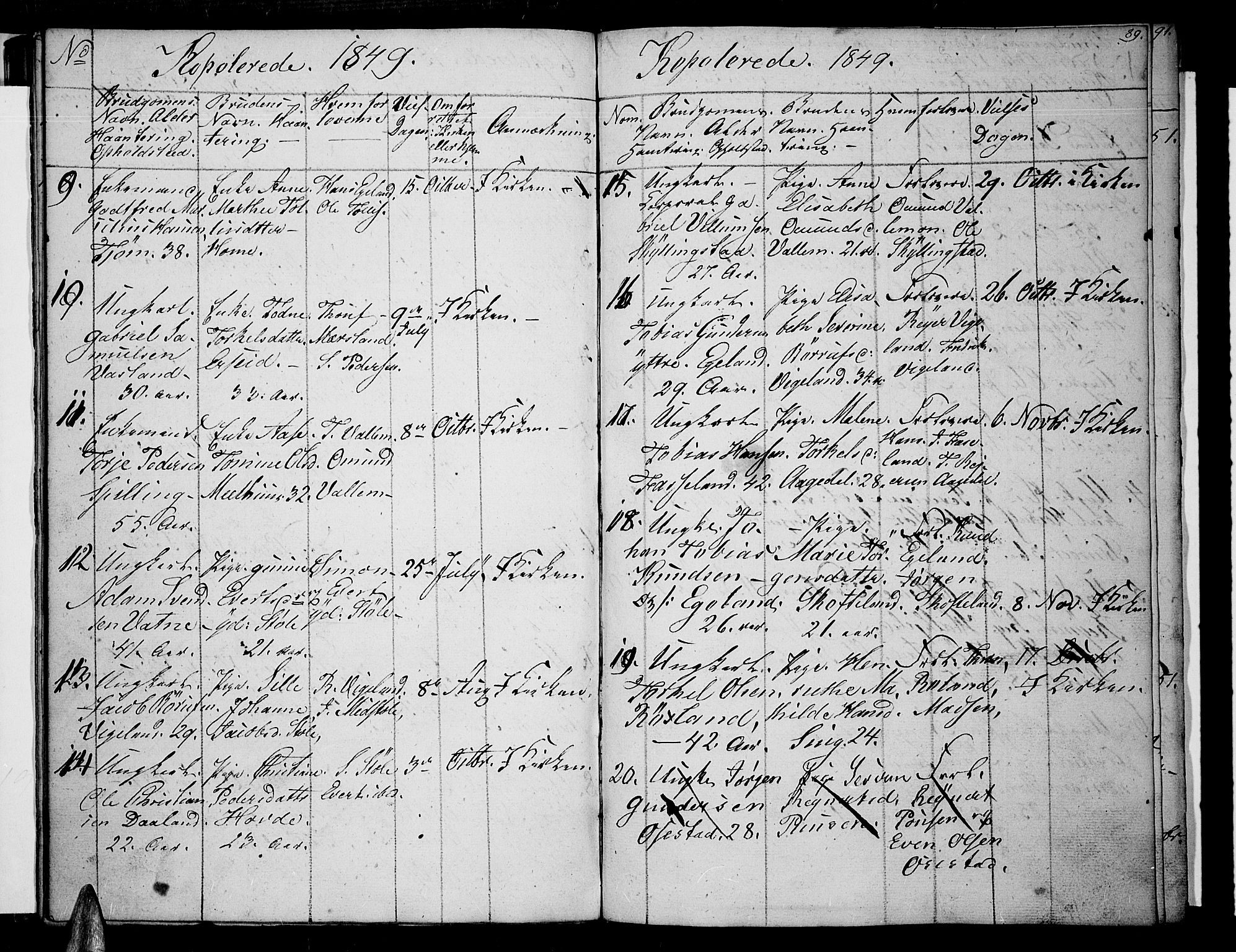 Sør-Audnedal sokneprestkontor, AV/SAK-1111-0039/F/Fb/Fbb/L0002: Parish register (copy) no. B 2, 1846-1865, p. 89