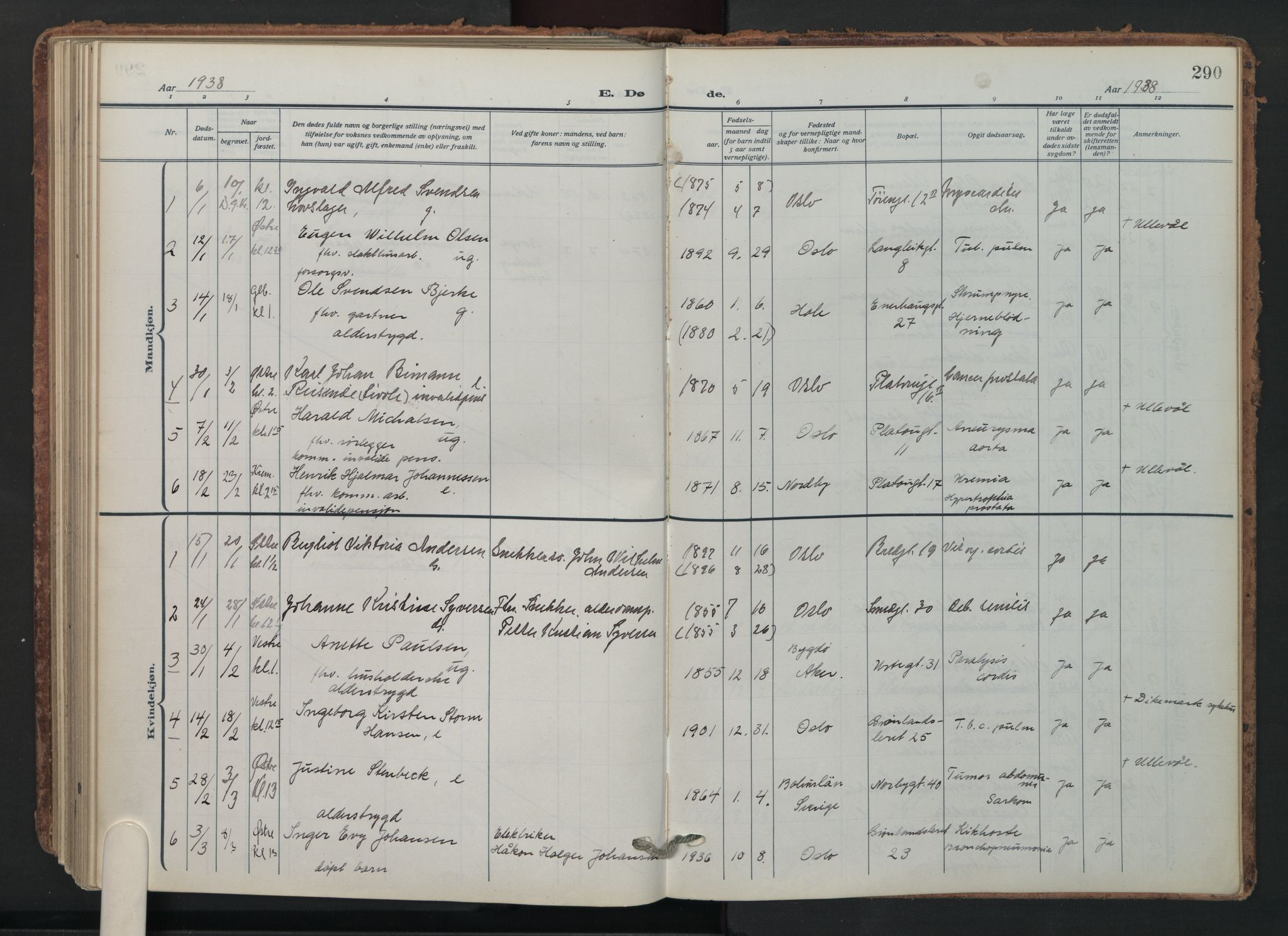 Grønland prestekontor Kirkebøker, SAO/A-10848/F/Fa/L0019: Parish register (official) no. 19, 1918-1938, p. 290
