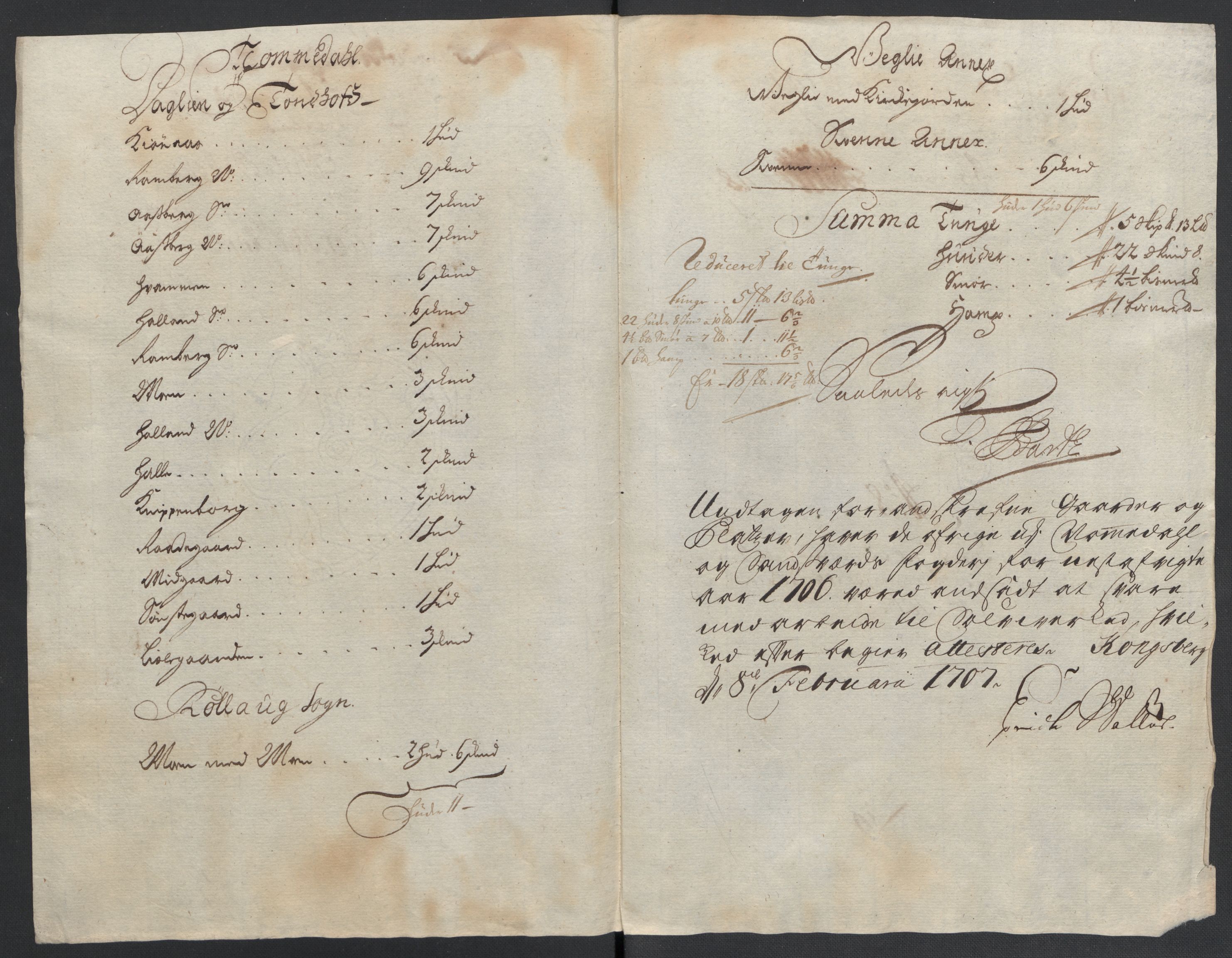 Rentekammeret inntil 1814, Reviderte regnskaper, Fogderegnskap, AV/RA-EA-4092/R24/L1583: Fogderegnskap Numedal og Sandsvær, 1705-1706, p. 383