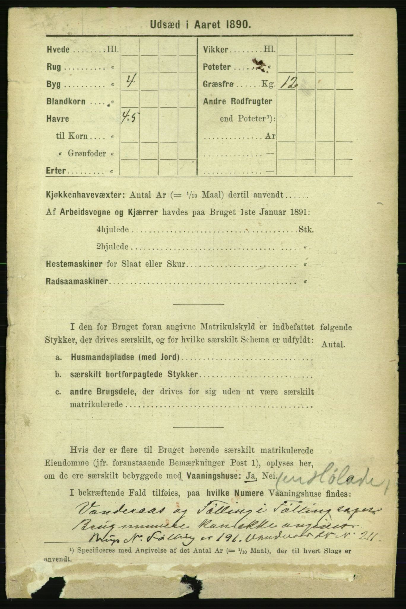 RA, 1891 census for 1734 Stod, 1891, p. 3258