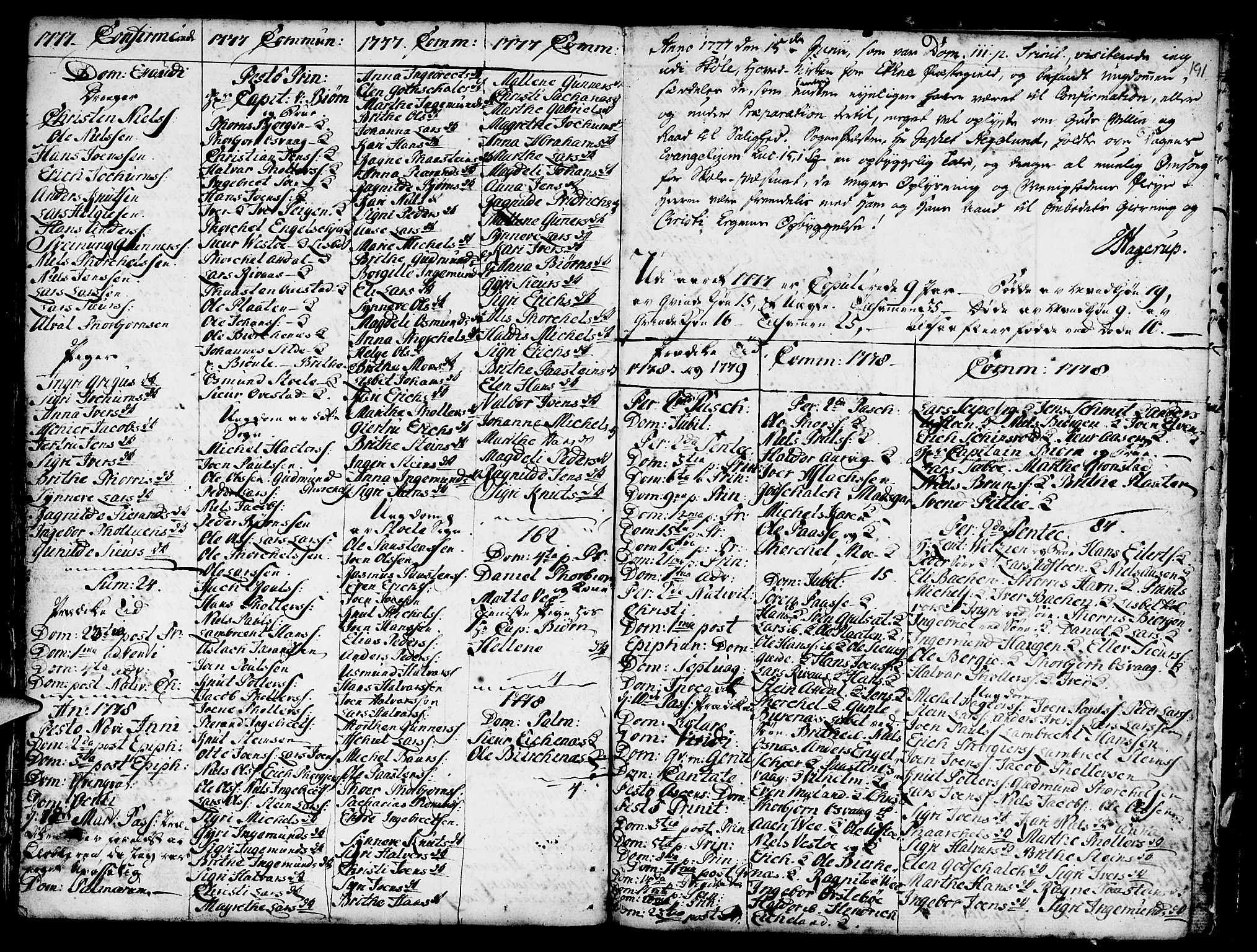 Etne sokneprestembete, SAB/A-75001/H/Haa: Parish register (official) no. A 3 /3, 1755-1782, p. 191