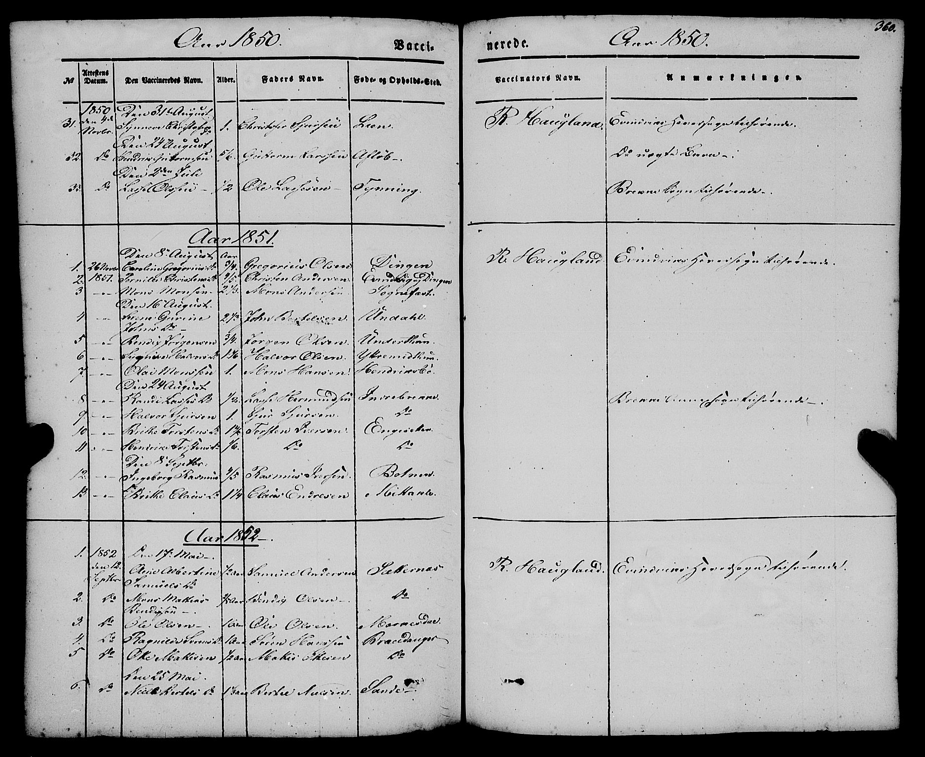 Gulen sokneprestembete, SAB/A-80201/H/Haa/Haaa/L0021: Parish register (official) no. A 21, 1848-1858, p. 360