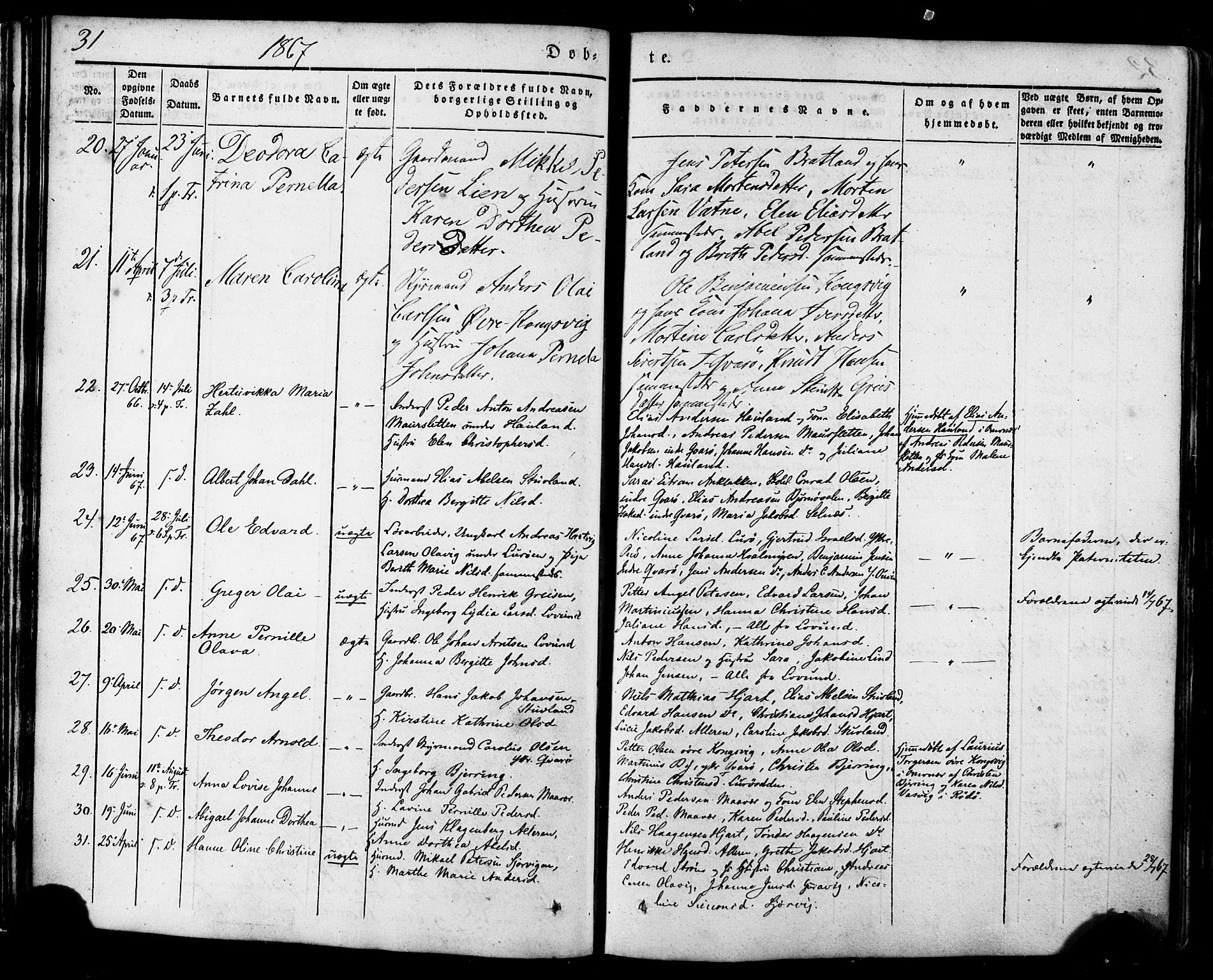 Ministerialprotokoller, klokkerbøker og fødselsregistre - Nordland, AV/SAT-A-1459/839/L0567: Parish register (official) no. 839A04, 1863-1879, p. 31