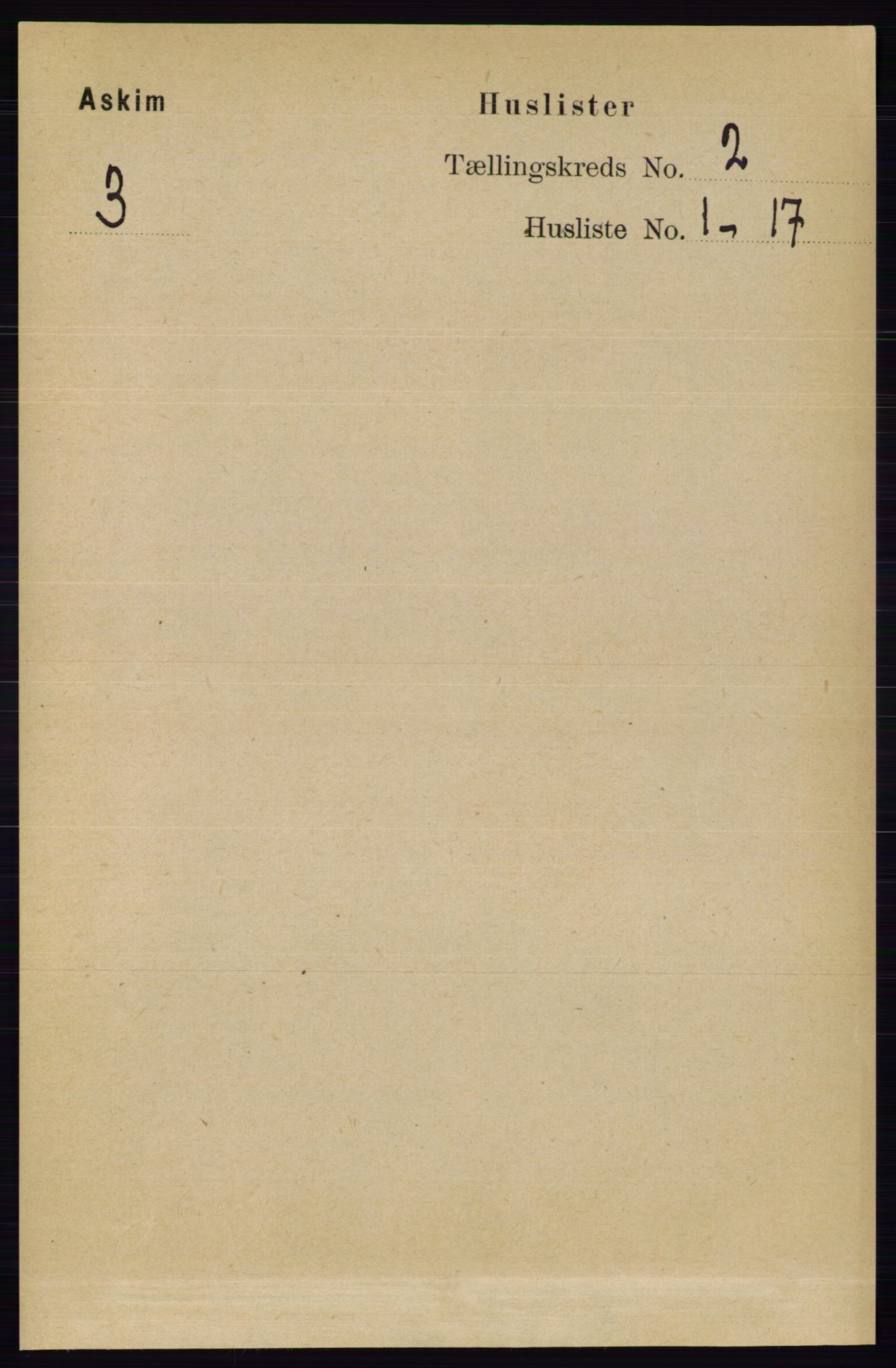 RA, 1891 census for 0124 Askim, 1891, p. 231