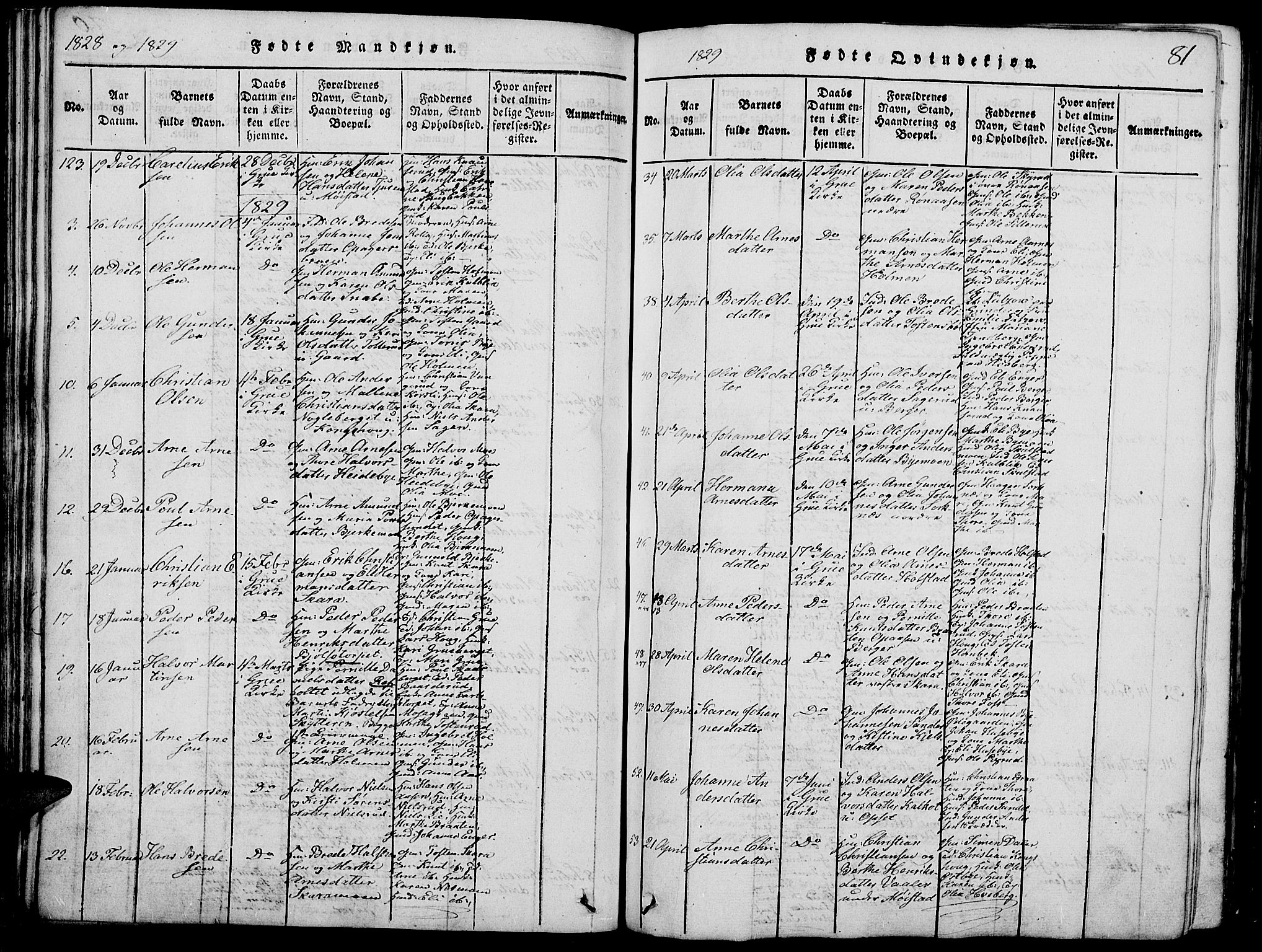 Grue prestekontor, AV/SAH-PREST-036/H/Ha/Hab/L0002: Parish register (copy) no. 2, 1815-1841, p. 81