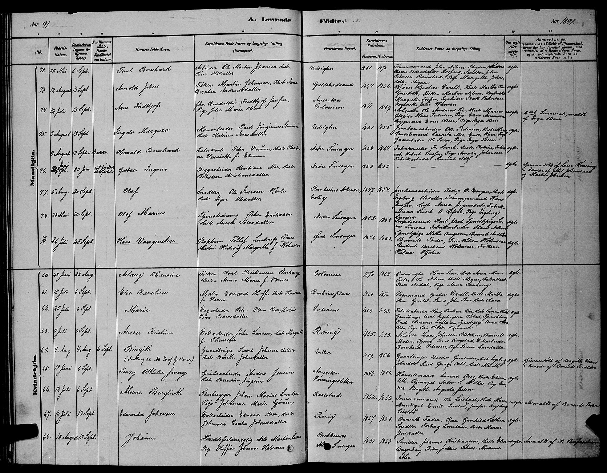 Ministerialprotokoller, klokkerbøker og fødselsregistre - Sør-Trøndelag, AV/SAT-A-1456/606/L0312: Parish register (copy) no. 606C08, 1878-1894