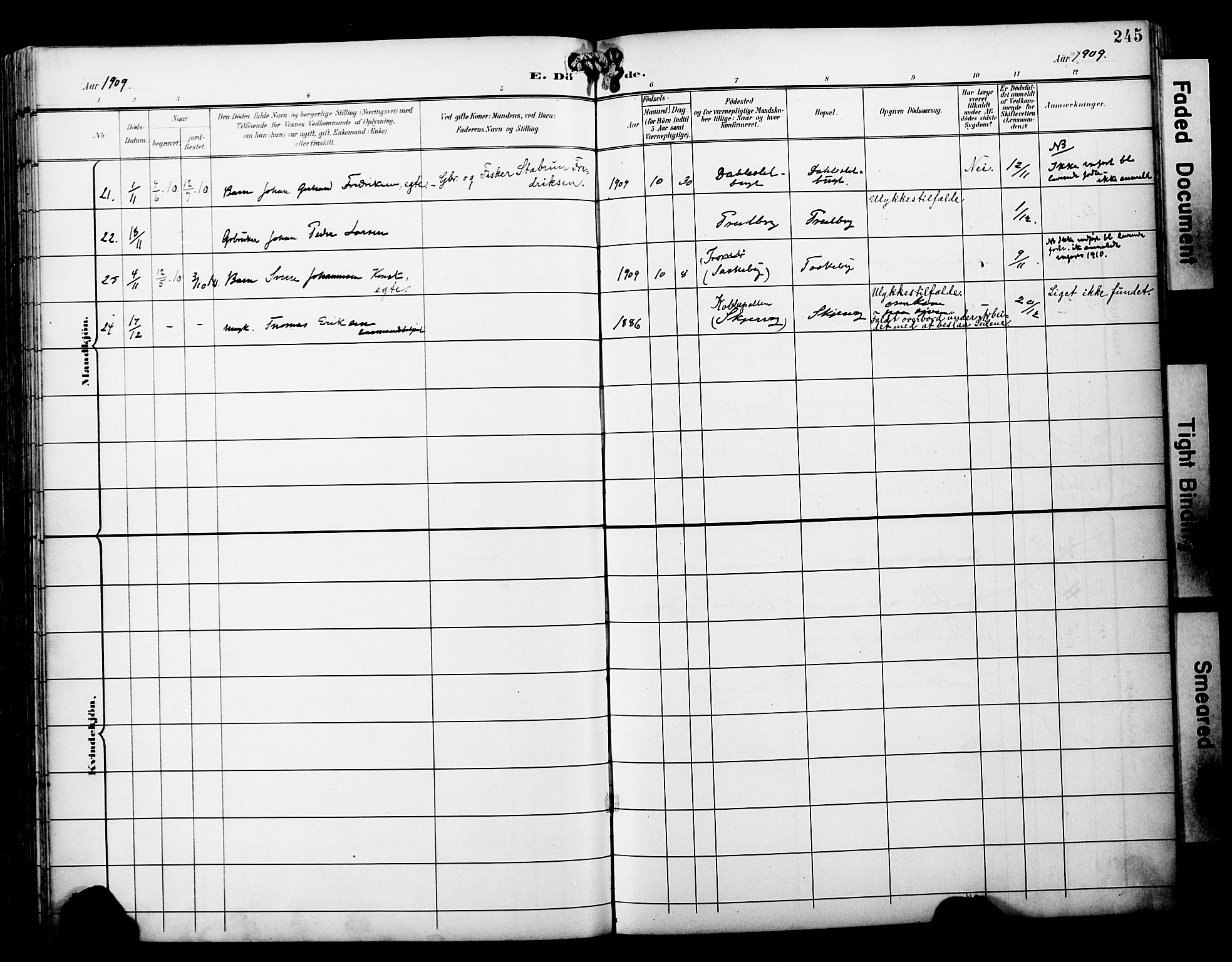 Skjervøy sokneprestkontor, AV/SATØ-S-1300/H/Ha/Haa/L0015kirke: Parish register (official) no. 15, 1899-1909, p. 245