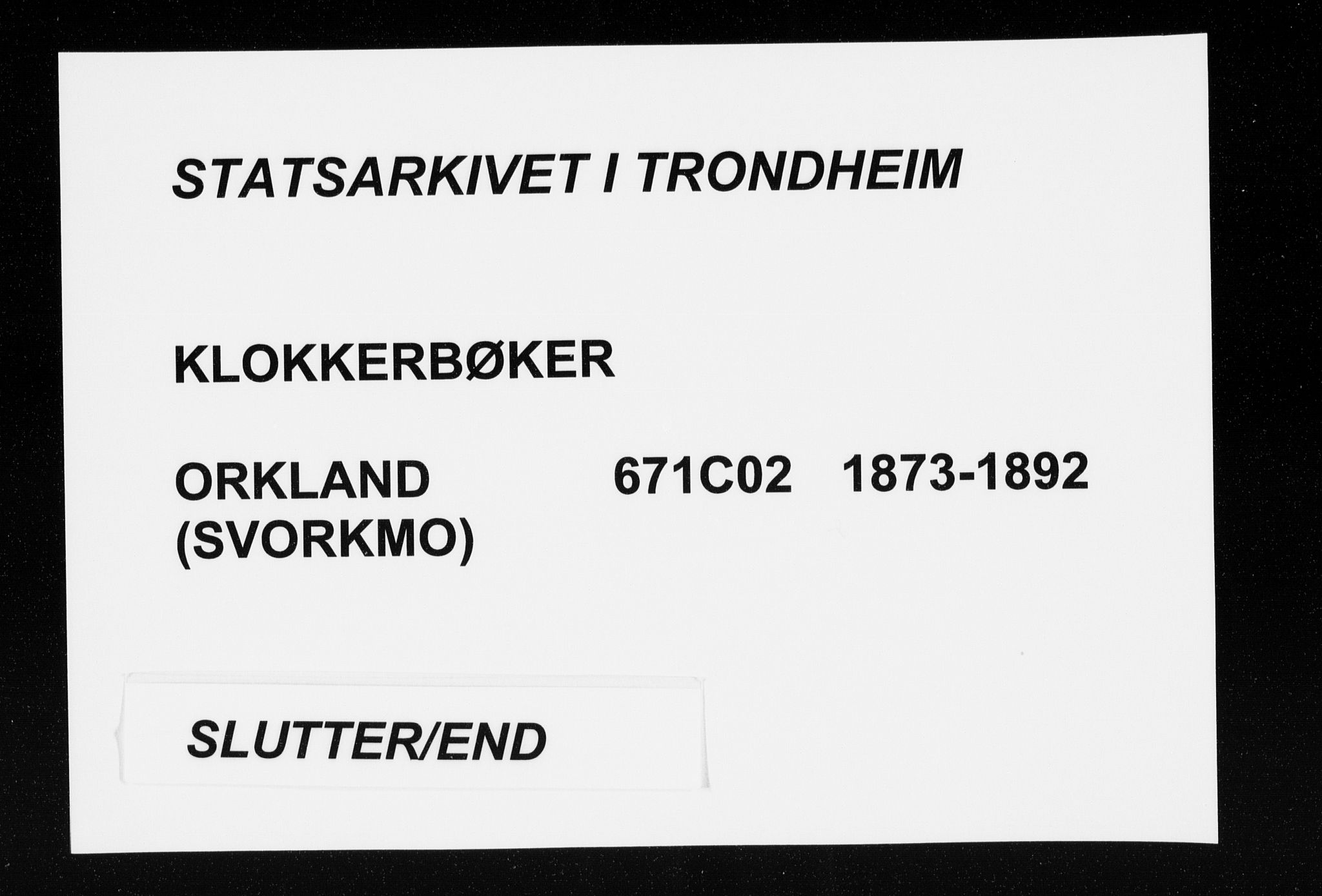 Ministerialprotokoller, klokkerbøker og fødselsregistre - Sør-Trøndelag, SAT/A-1456/671/L0843: Parish register (copy) no. 671C02, 1873-1892