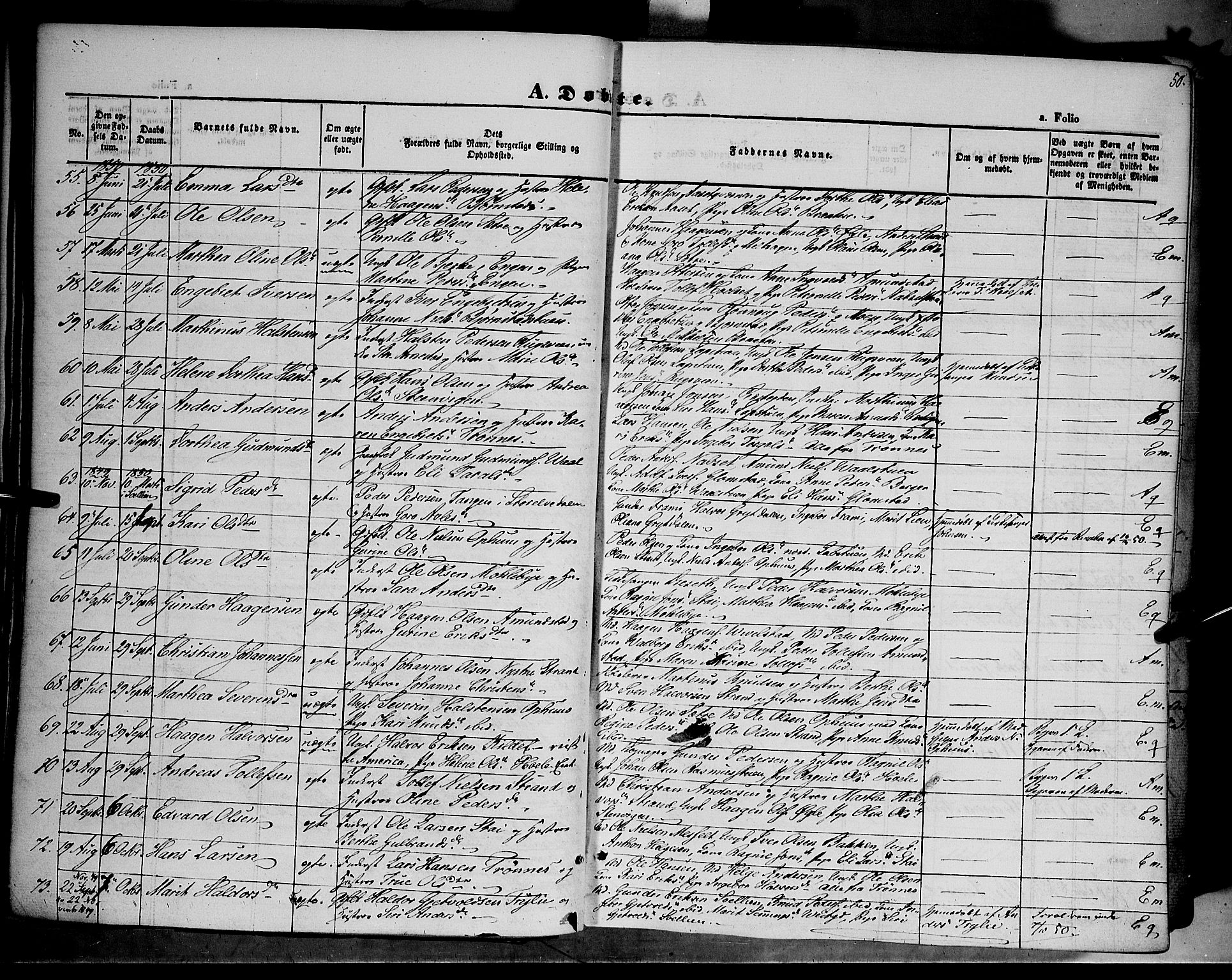 Åmot prestekontor, Hedmark, SAH/PREST-056/H/Ha/Haa/L0006: Parish register (official) no. 6, 1842-1861, p. 50