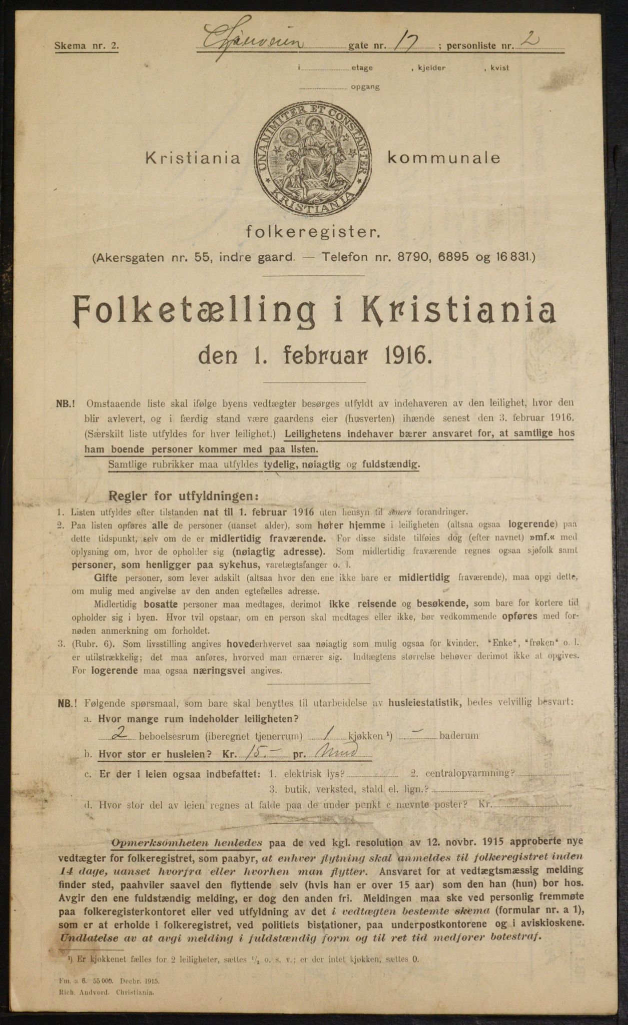 OBA, Municipal Census 1916 for Kristiania, 1916, p. 58835