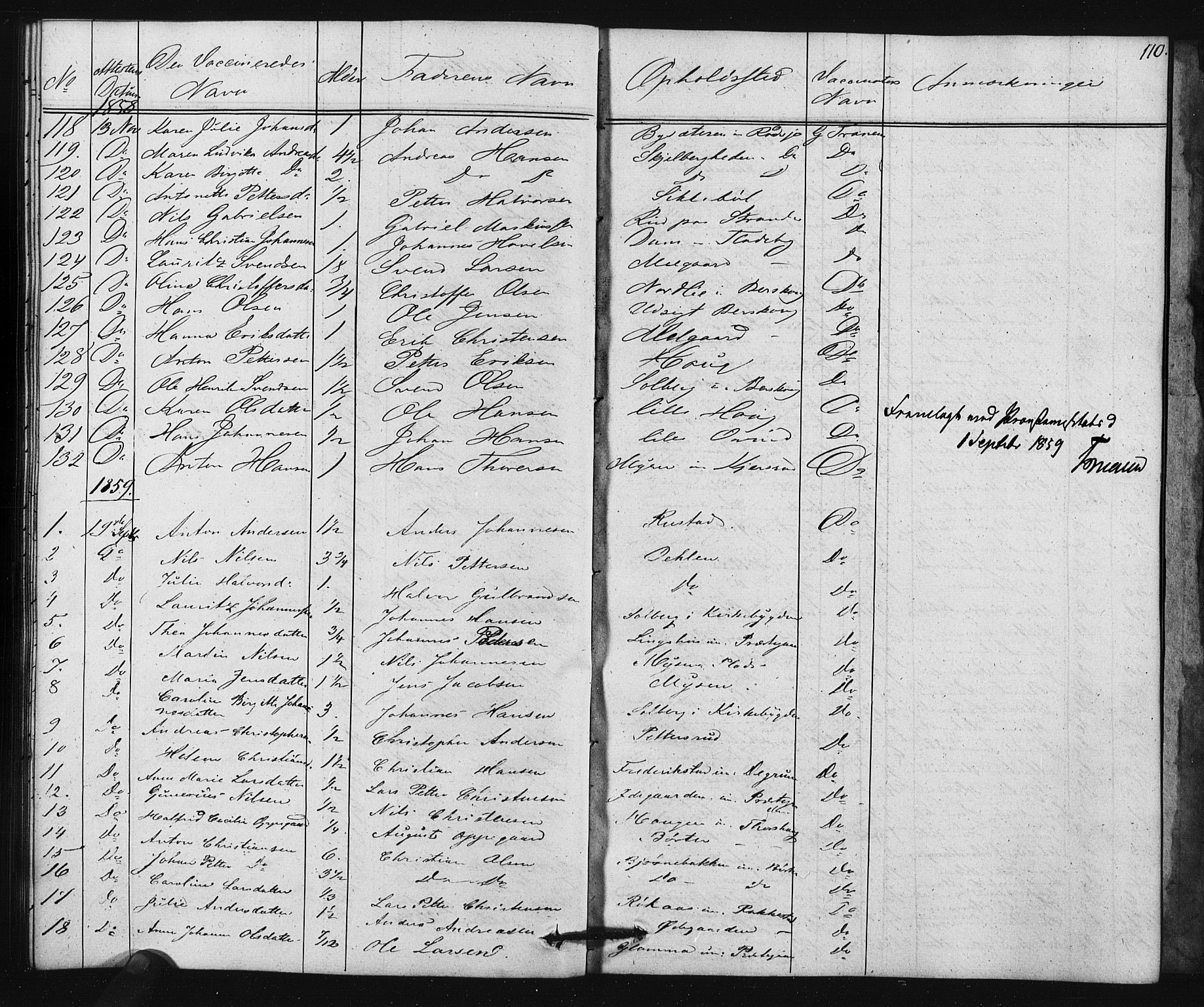 Enebakk prestekontor Kirkebøker, SAO/A-10171c/F/Fa/L0015: Parish register (official) no. I 15, 1830-1867, p. 110