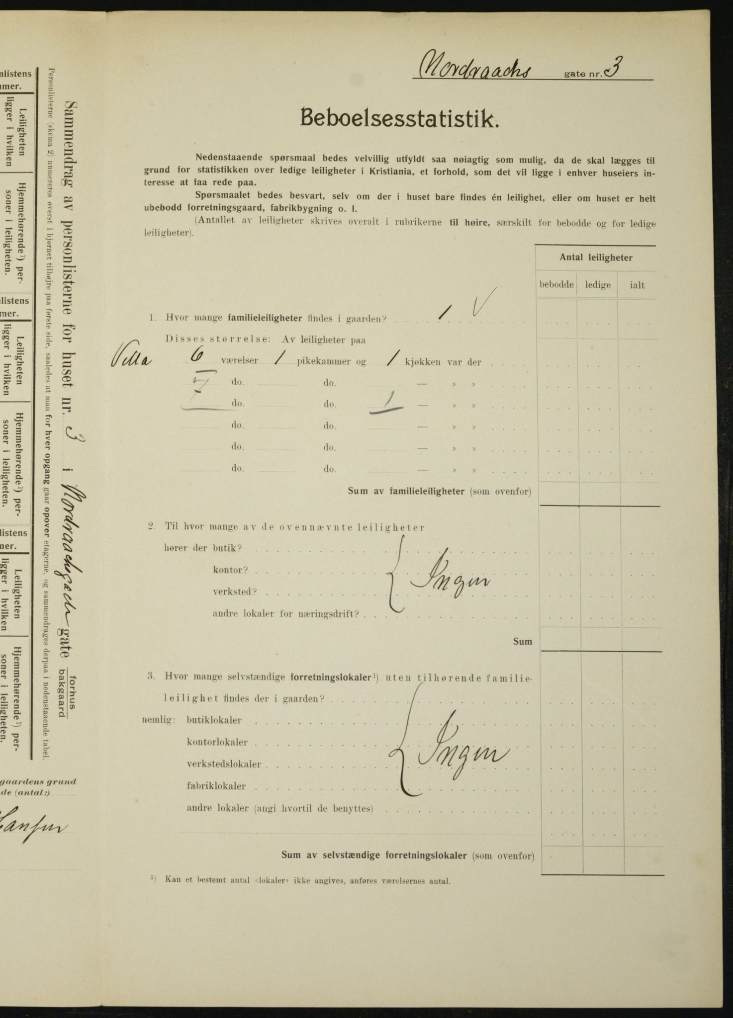 OBA, Municipal Census 1910 for Kristiania, 1910, p. 71278