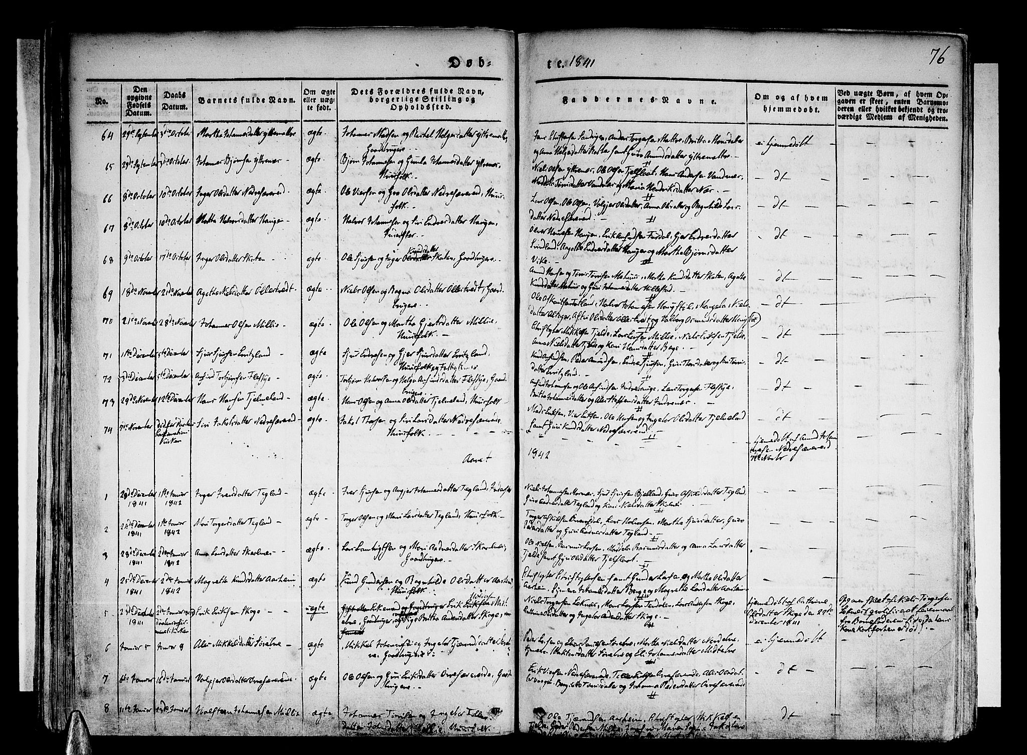 Skånevik sokneprestembete, SAB/A-77801/H/Haa: Parish register (official) no. A 4, 1828-1848, p. 76