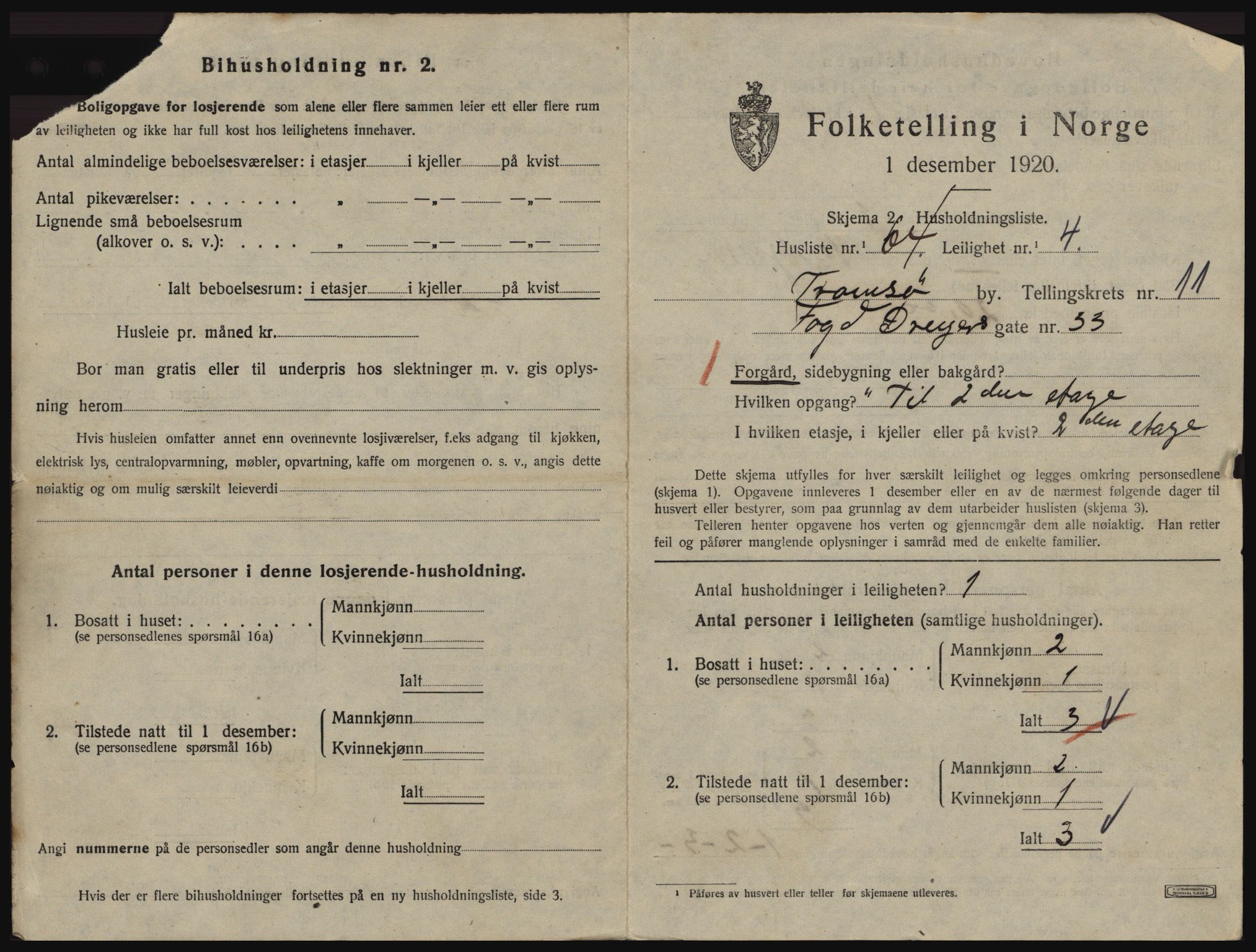 SATØ, 1920 census for Tromsø, 1920, p. 5895