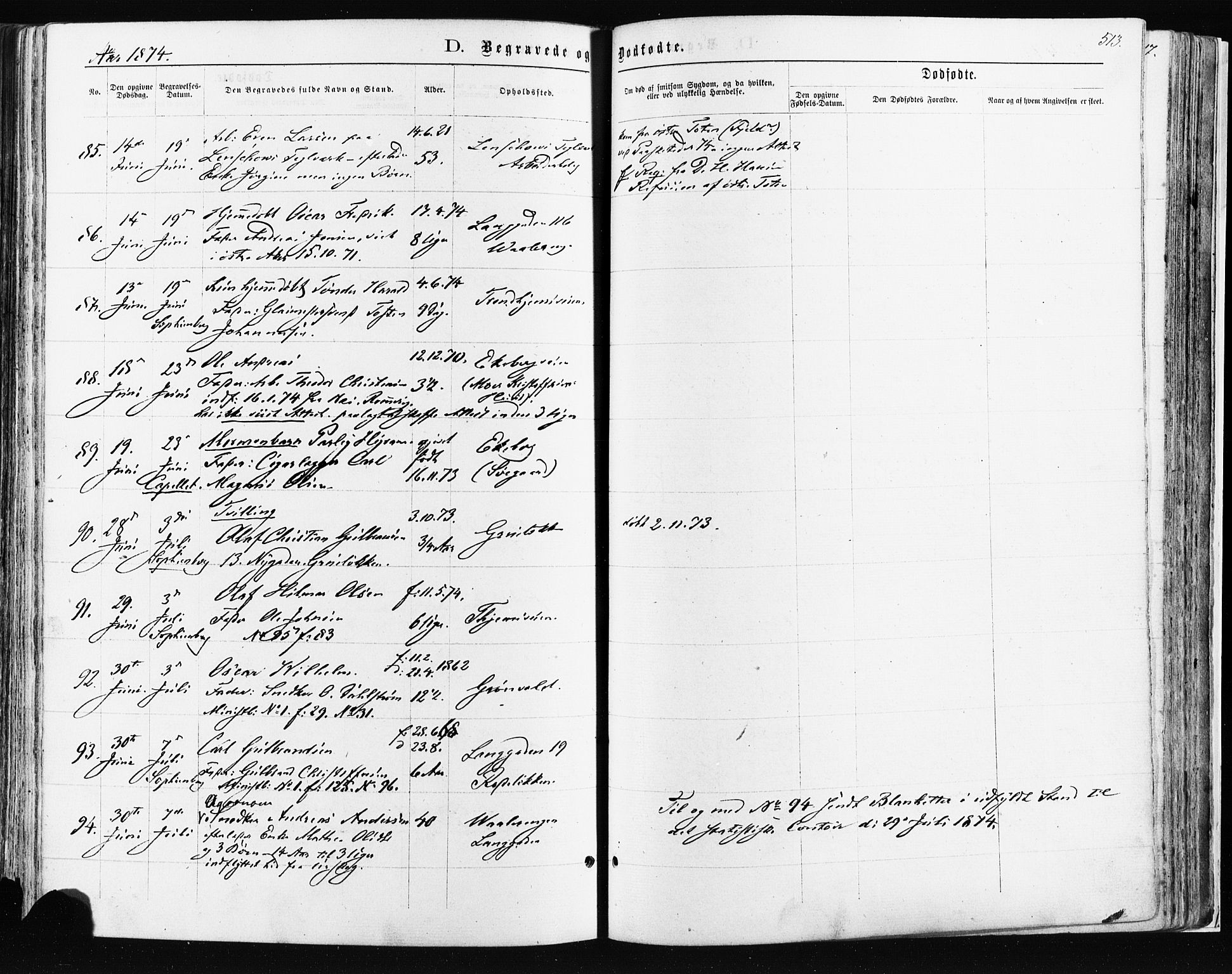 Østre Aker prestekontor Kirkebøker, AV/SAO-A-10840/F/Fa/L0003: Parish register (official) no. I 3, 1869-1875, p. 513