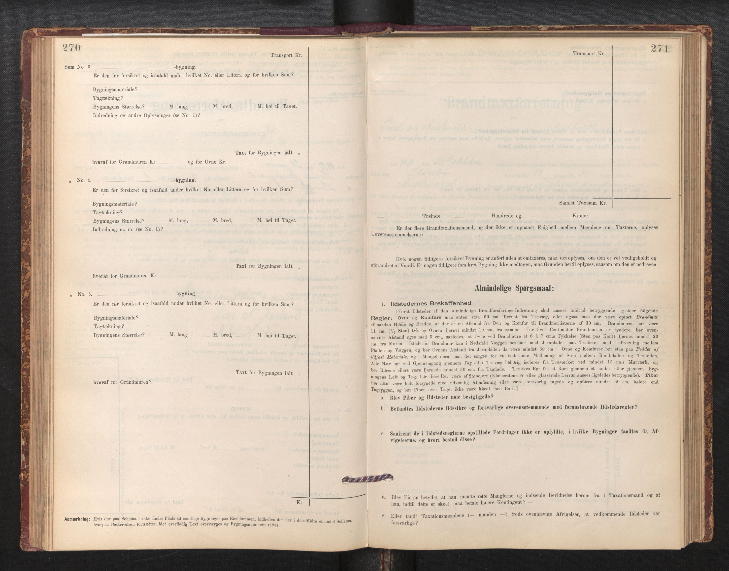 Lensmannen i Sund og Austevoll, AV/SAB-A-35201/0012/L0003: Branntakstprotokoll, skjematakst, 1894-1917, p. 270-271