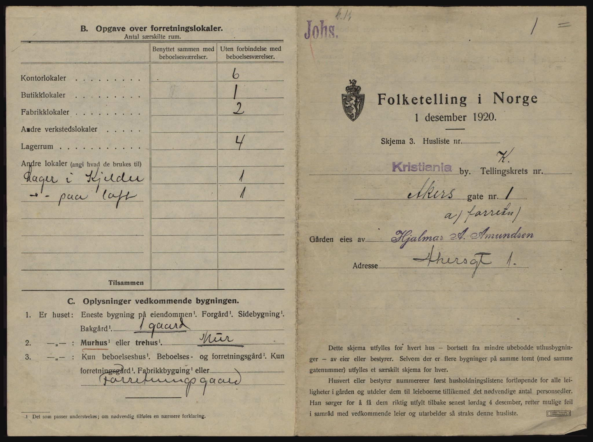 SAO, 1920 census for Kristiania, 1920, p. 362