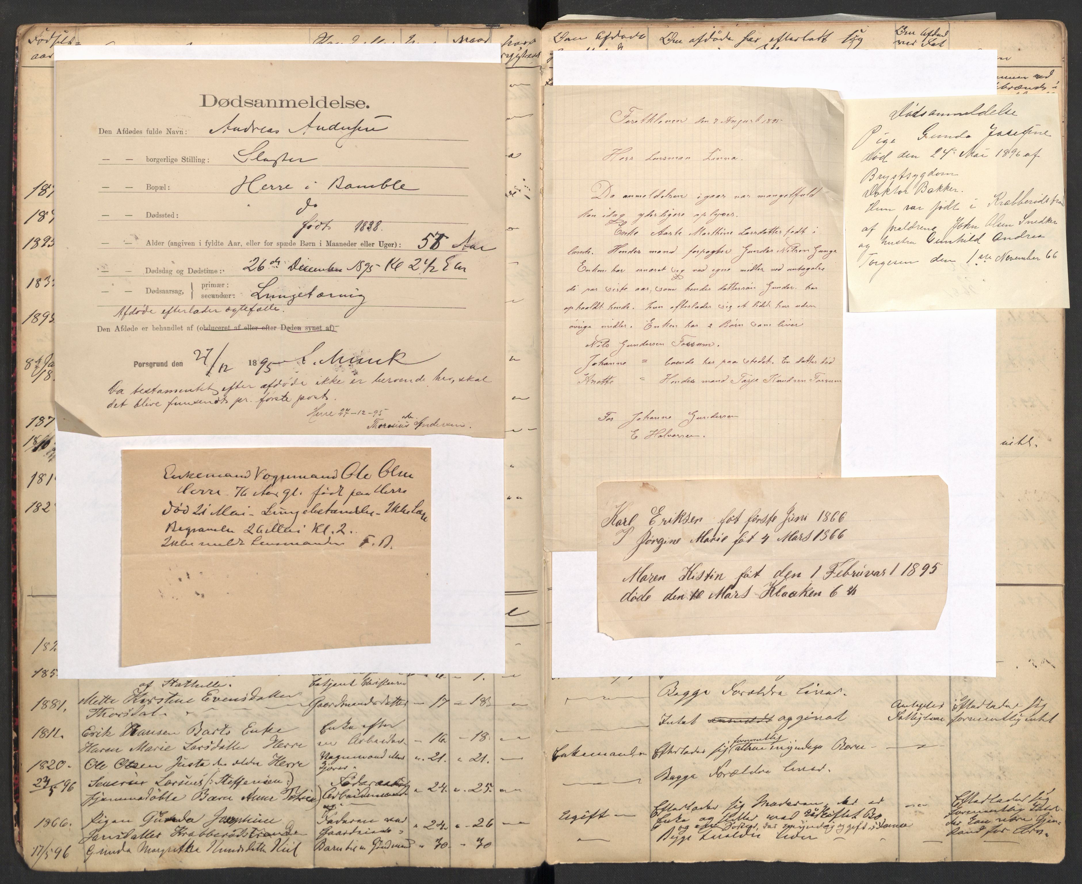 Bamble lensmannskontor, AV/SAKO-A-552/H/Ha/Haa/L0002: Dødsfallsprotokoll, 1895-1912