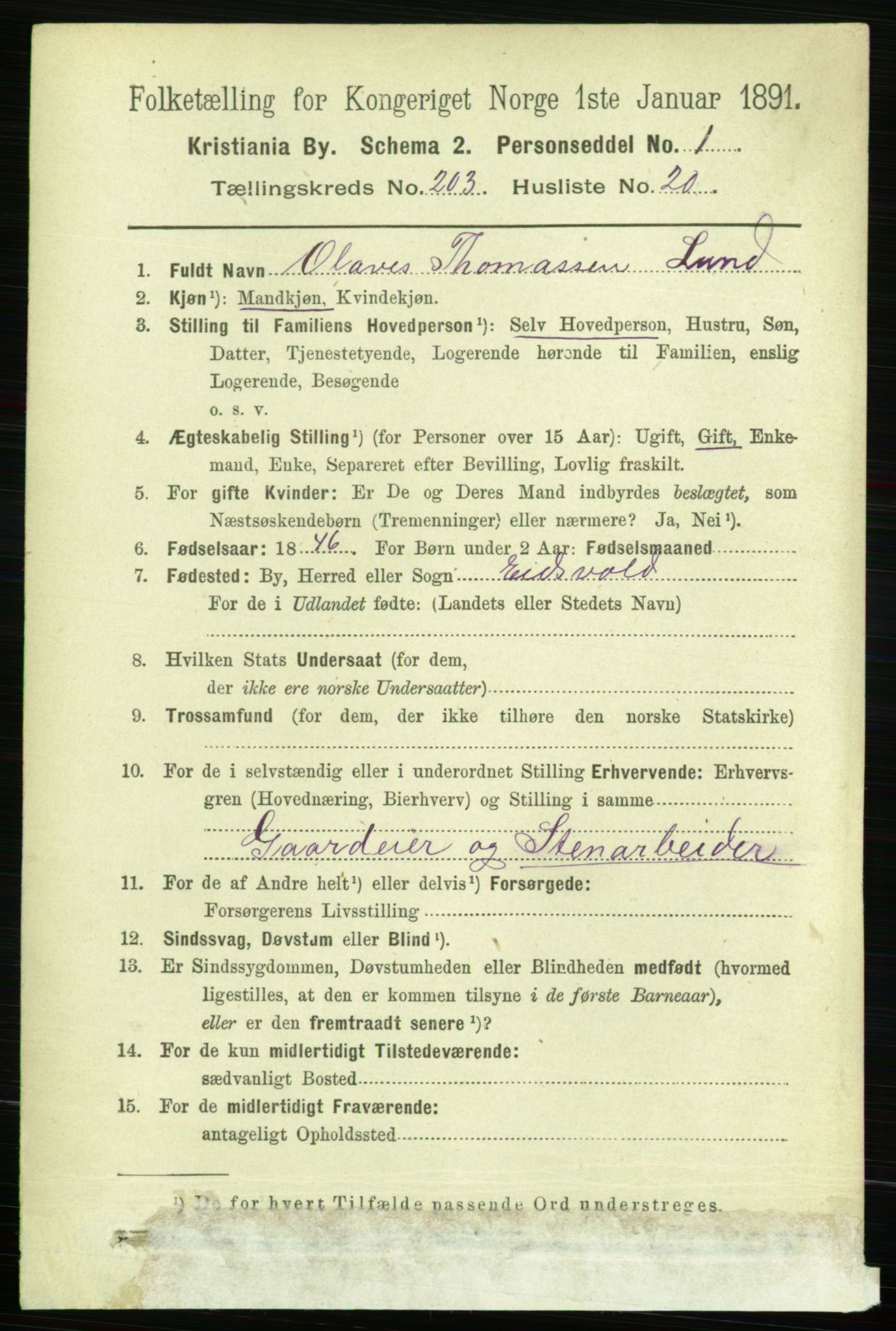 RA, 1891 census for 0301 Kristiania, 1891, p. 122429