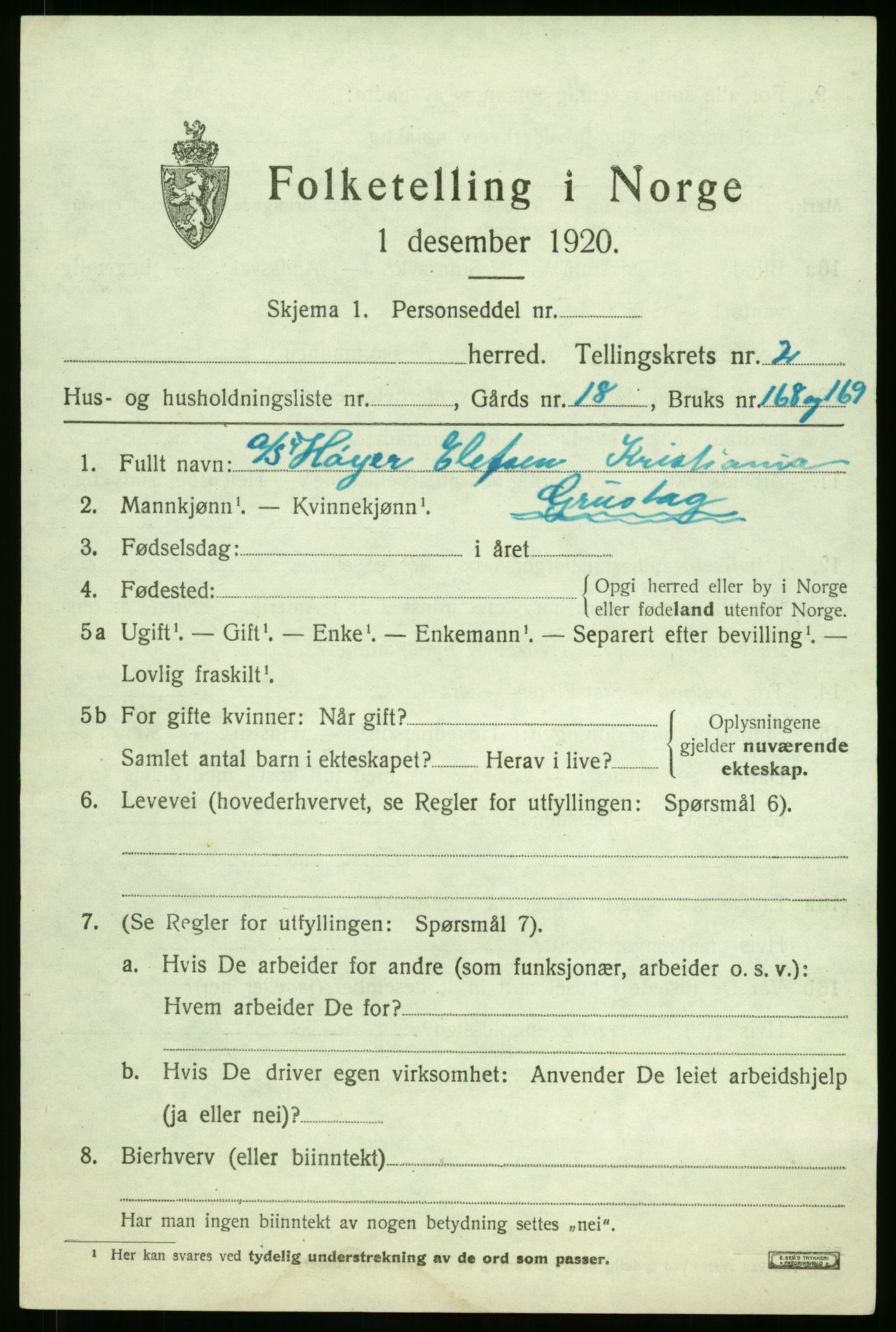 RA, 1920 census: Additional forms, 1920, p. 51