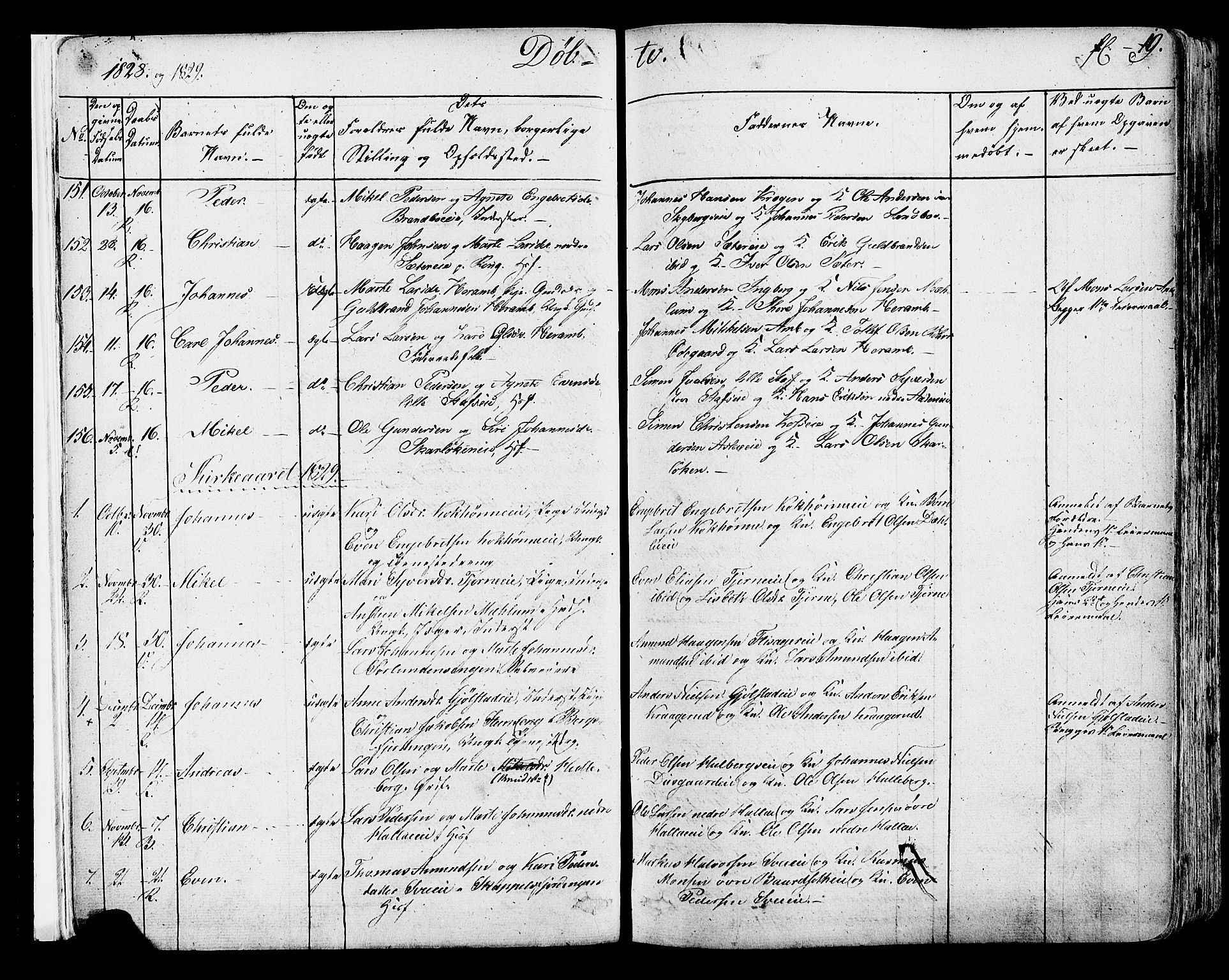 Ringsaker prestekontor, AV/SAH-PREST-014/K/Ka/L0007: Parish register (official) no. 7A, 1826-1837, p. 19