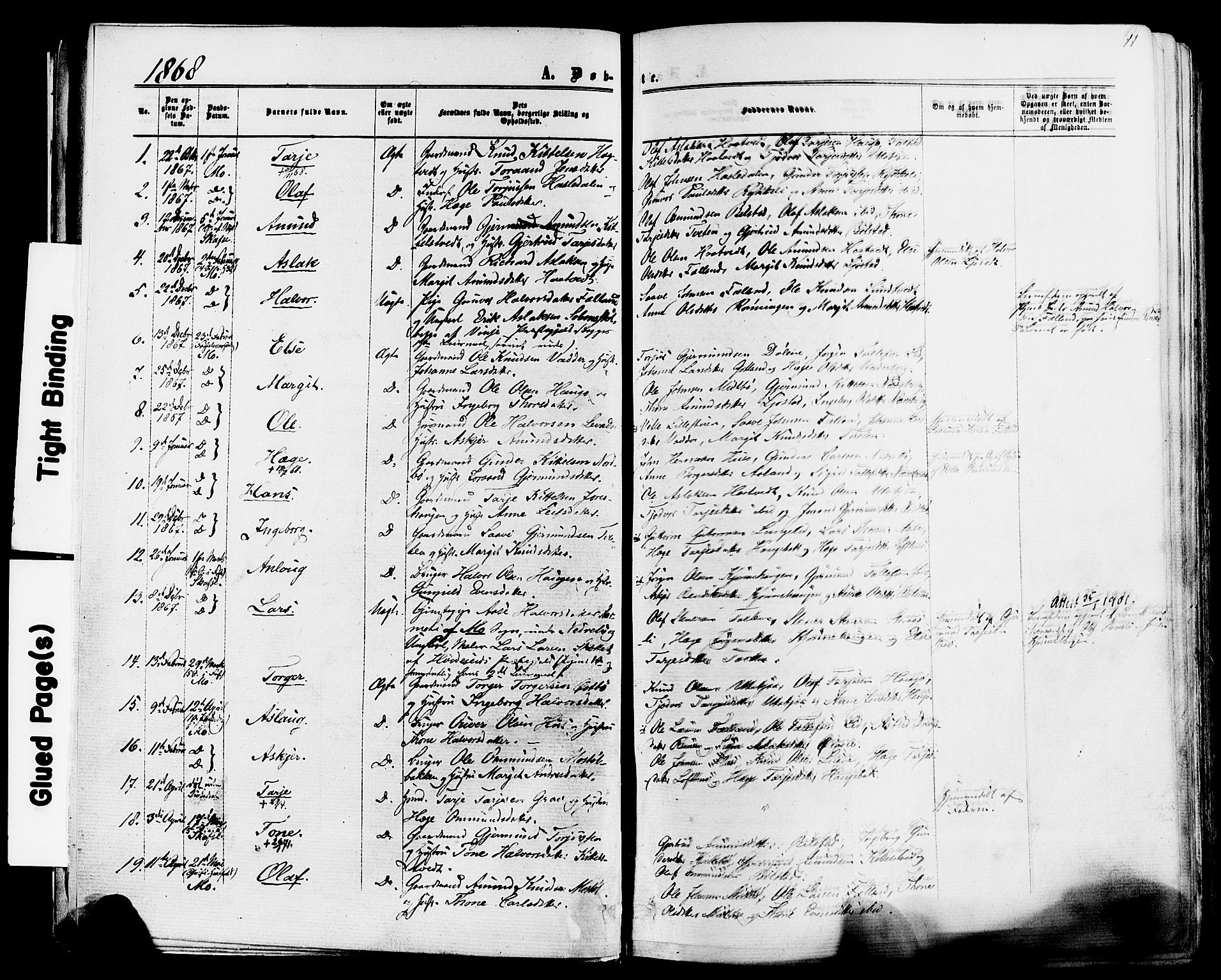 Mo kirkebøker, AV/SAKO-A-286/F/Fa/L0006: Parish register (official) no. I 6, 1865-1885, p. 11