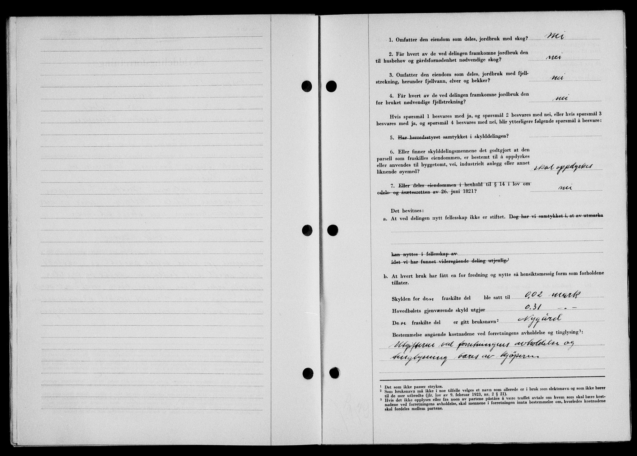 Lofoten sorenskriveri, SAT/A-0017/1/2/2C/L0014a: Mortgage book no. 14a, 1946-1946, Diary no: : 926/1946