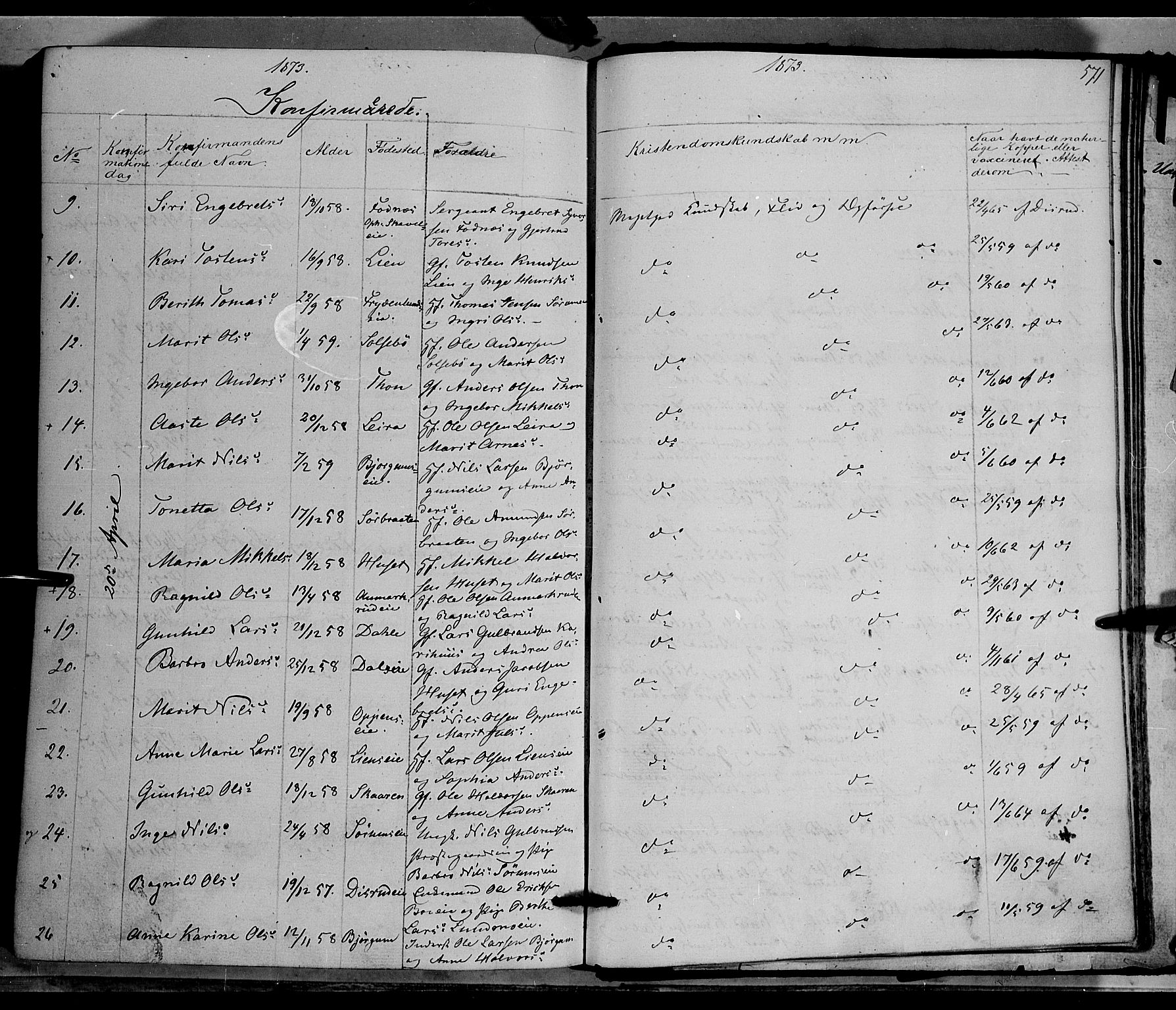 Nord-Aurdal prestekontor, AV/SAH-PREST-132/H/Ha/Haa/L0008: Parish register (official) no. 8, 1863-1875, p. 571