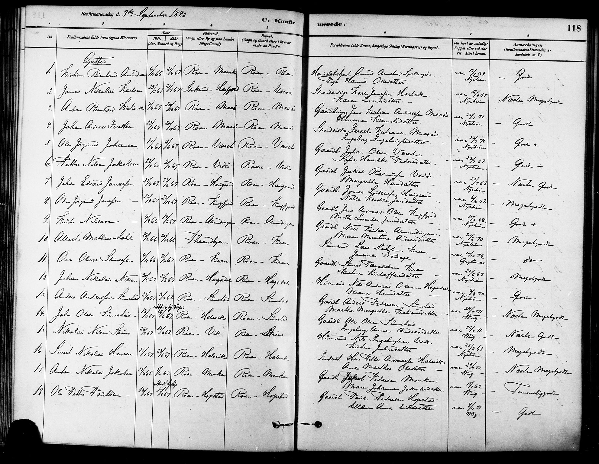 Ministerialprotokoller, klokkerbøker og fødselsregistre - Sør-Trøndelag, SAT/A-1456/657/L0707: Parish register (official) no. 657A08, 1879-1893, p. 118