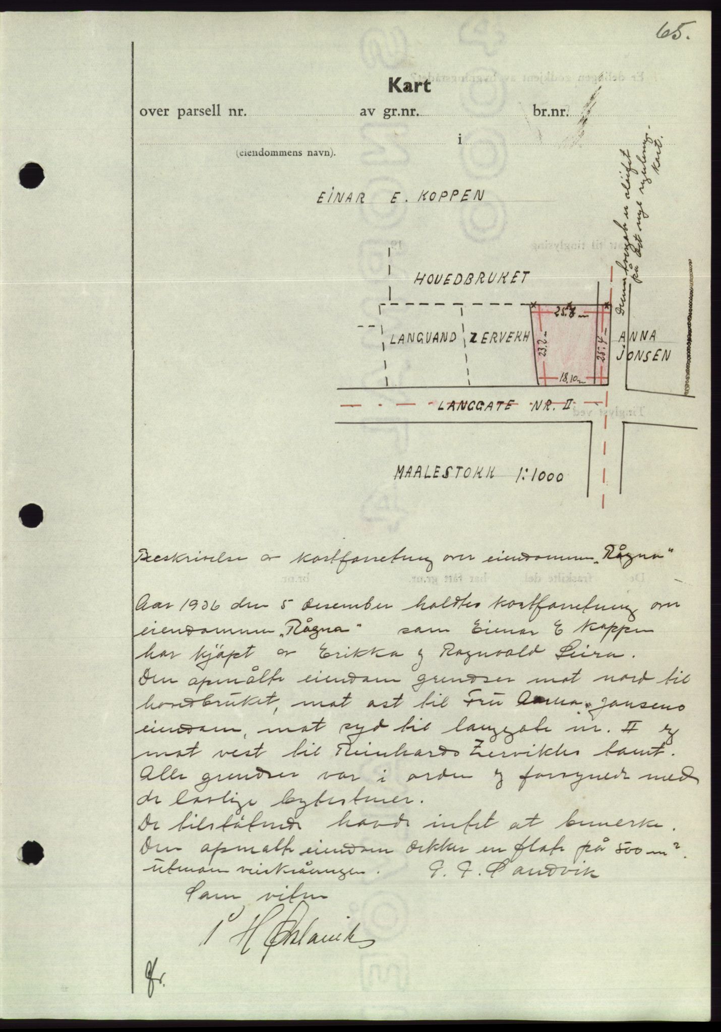 Søre Sunnmøre sorenskriveri, AV/SAT-A-4122/1/2/2C/L0062: Mortgage book no. 56, 1936-1937, Diary no: : 1768/1936