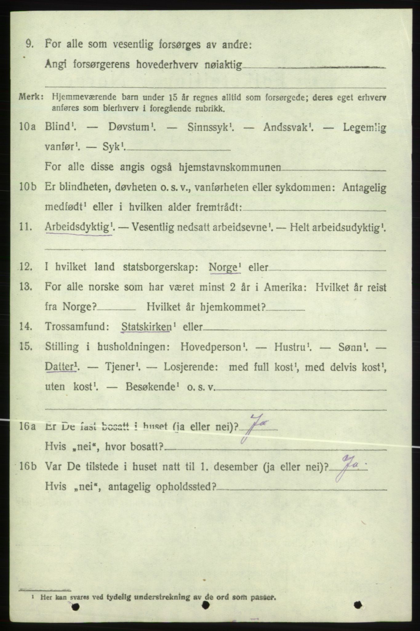 SAB, 1920 census for Skånevik, 1920, p. 6166