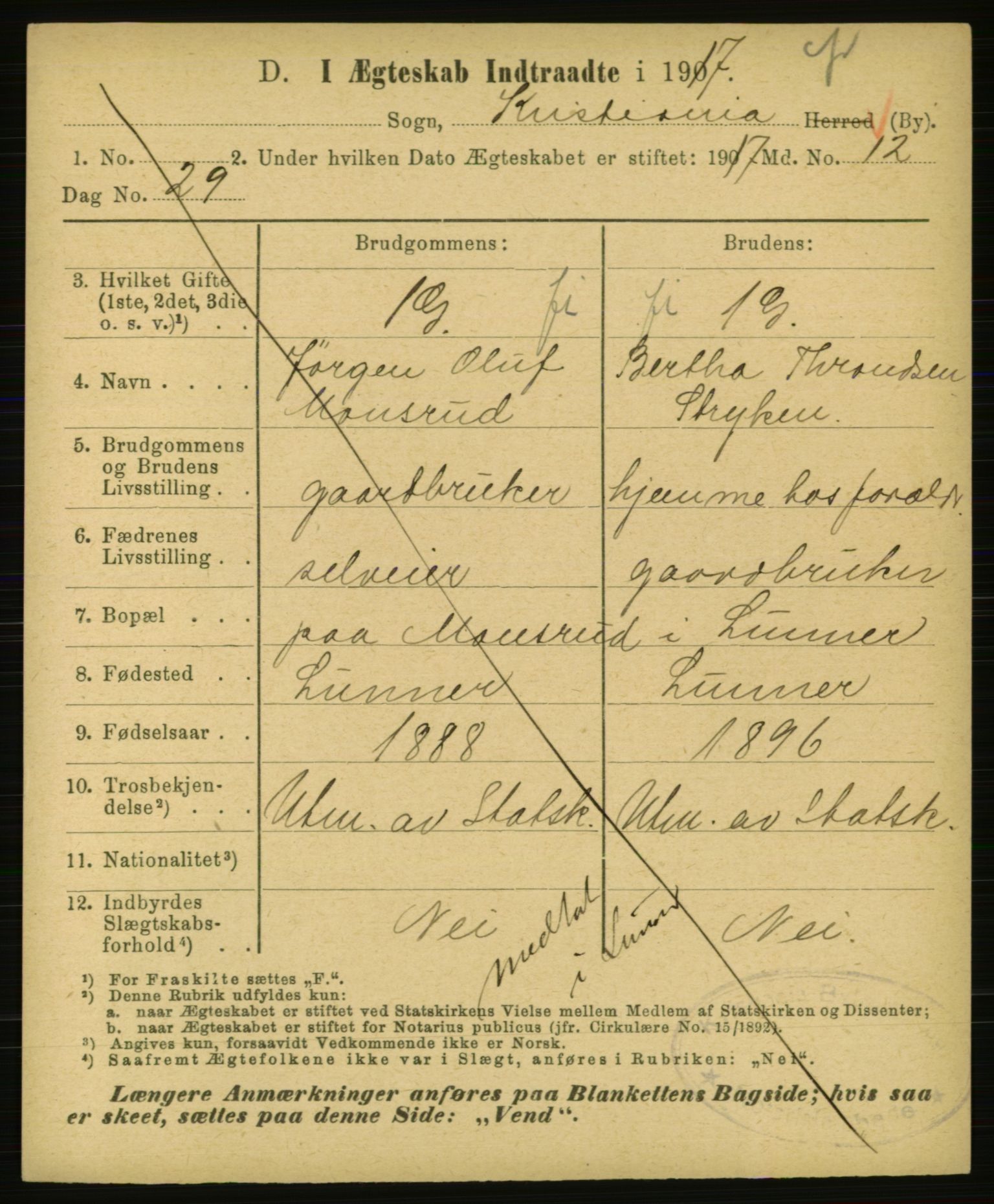 Statistisk sentralbyrå, Sosiodemografiske emner, Befolkning, AV/RA-S-2228/E/L0015: Fødte, gifte, døde dissentere., 1917, p. 2501