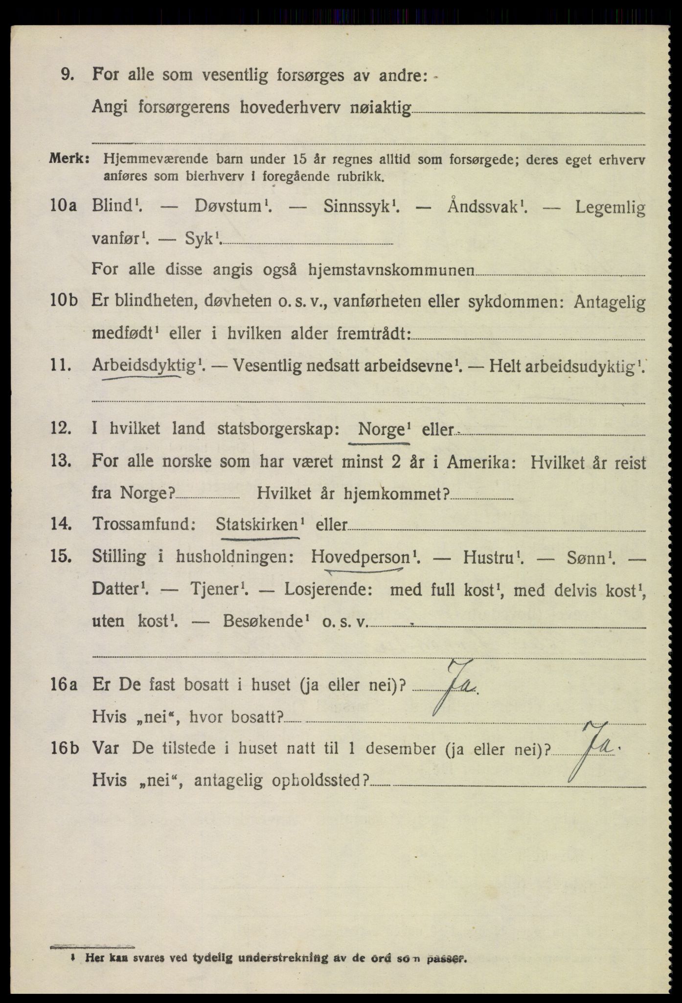 SAH, 1920 census for Vinger, 1920, p. 10025