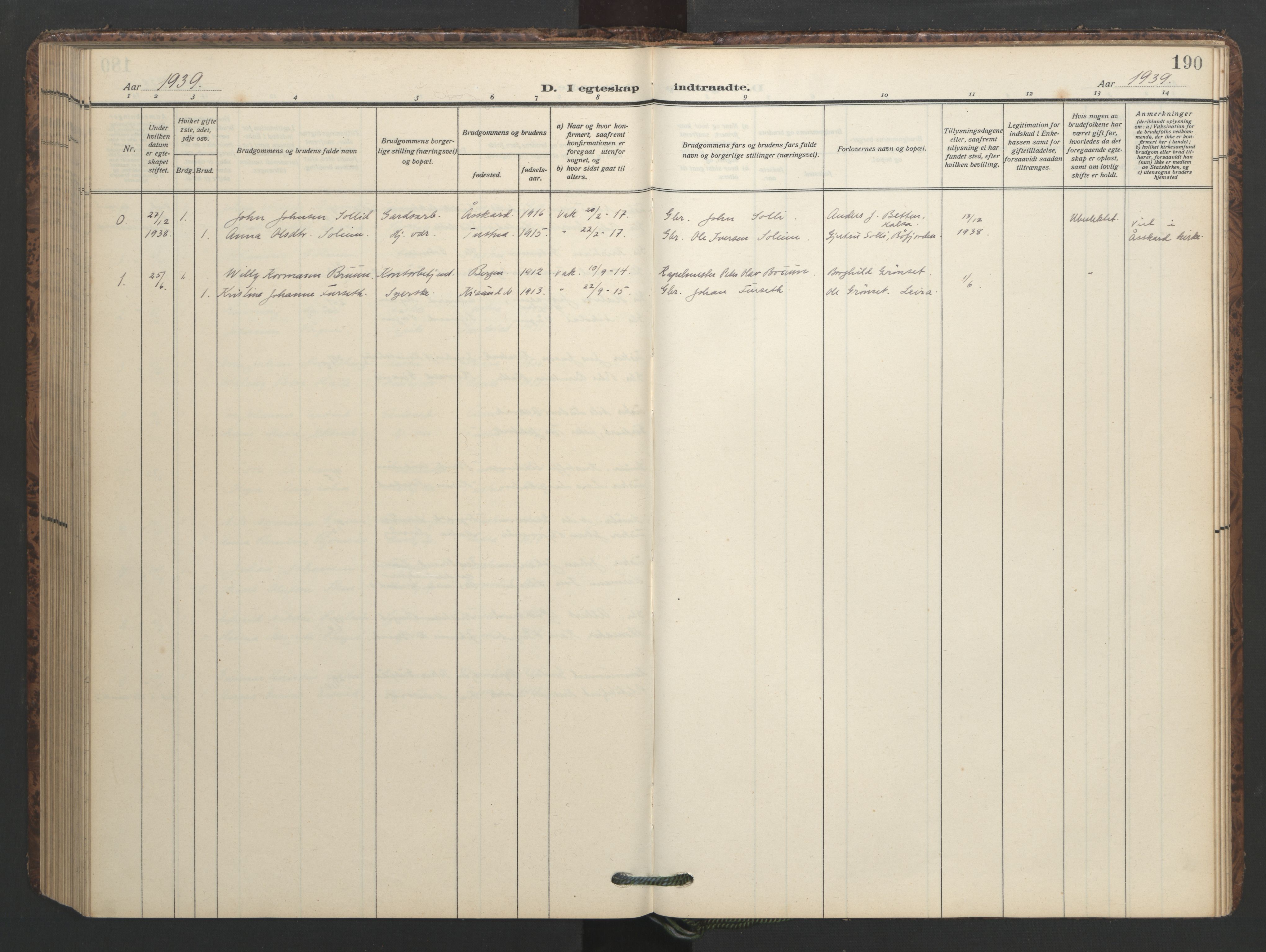 Ministerialprotokoller, klokkerbøker og fødselsregistre - Møre og Romsdal, SAT/A-1454/577/L0897: Parish register (copy) no. 577C01, 1909-1946, p. 190