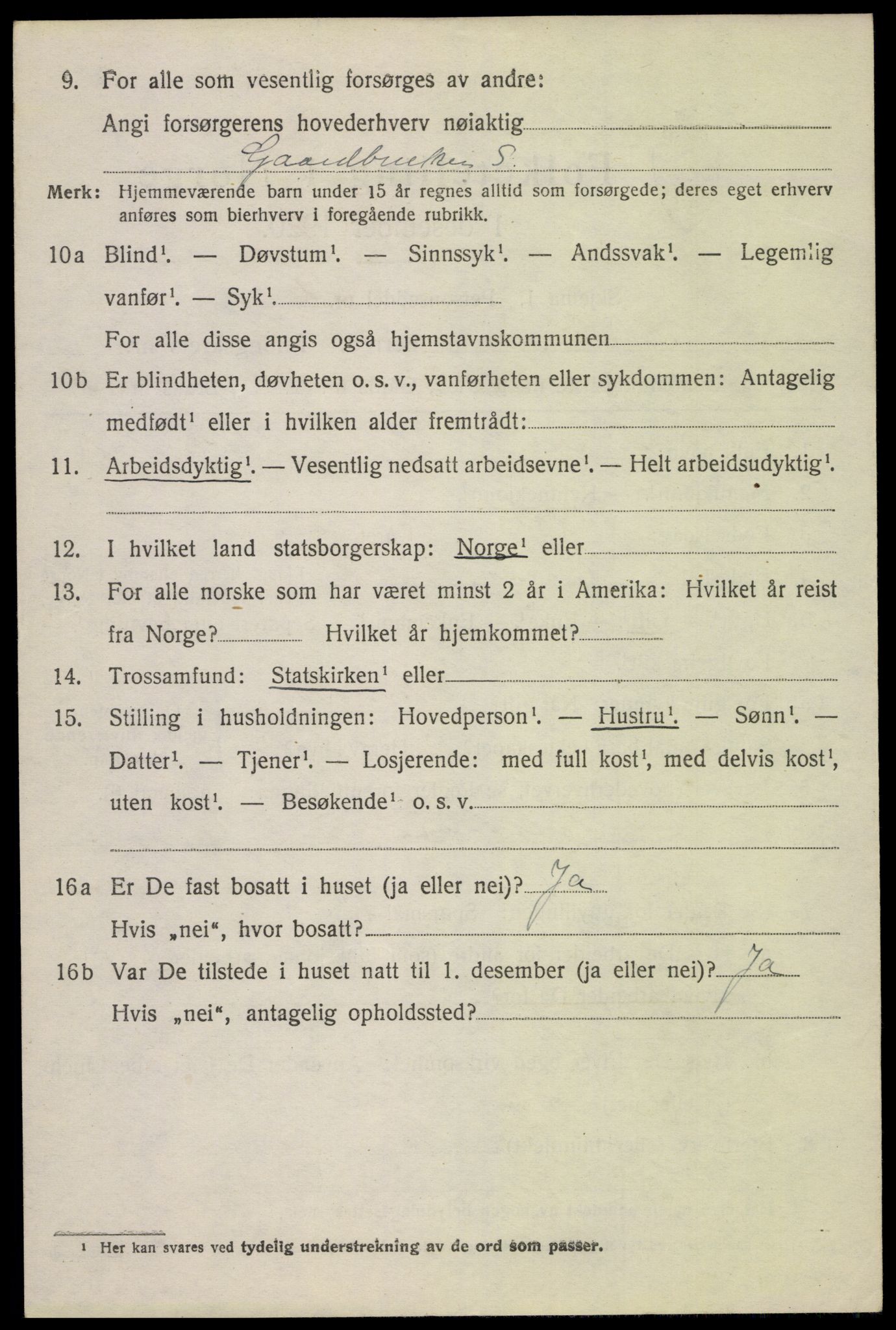 SAH, 1920 census for Eina, 1920, p. 2935