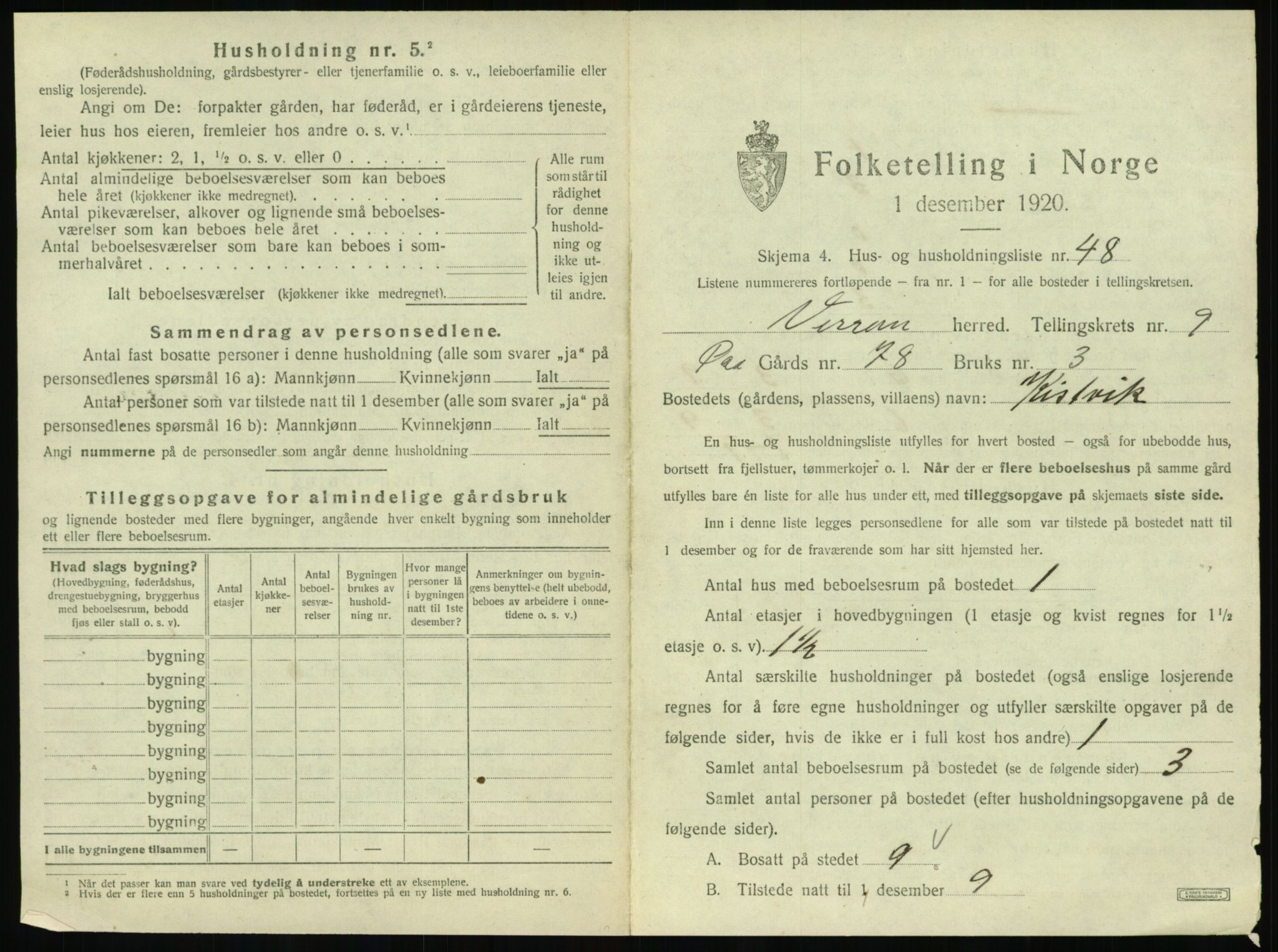 SAT, 1920 census for Verran, 1920, p. 602