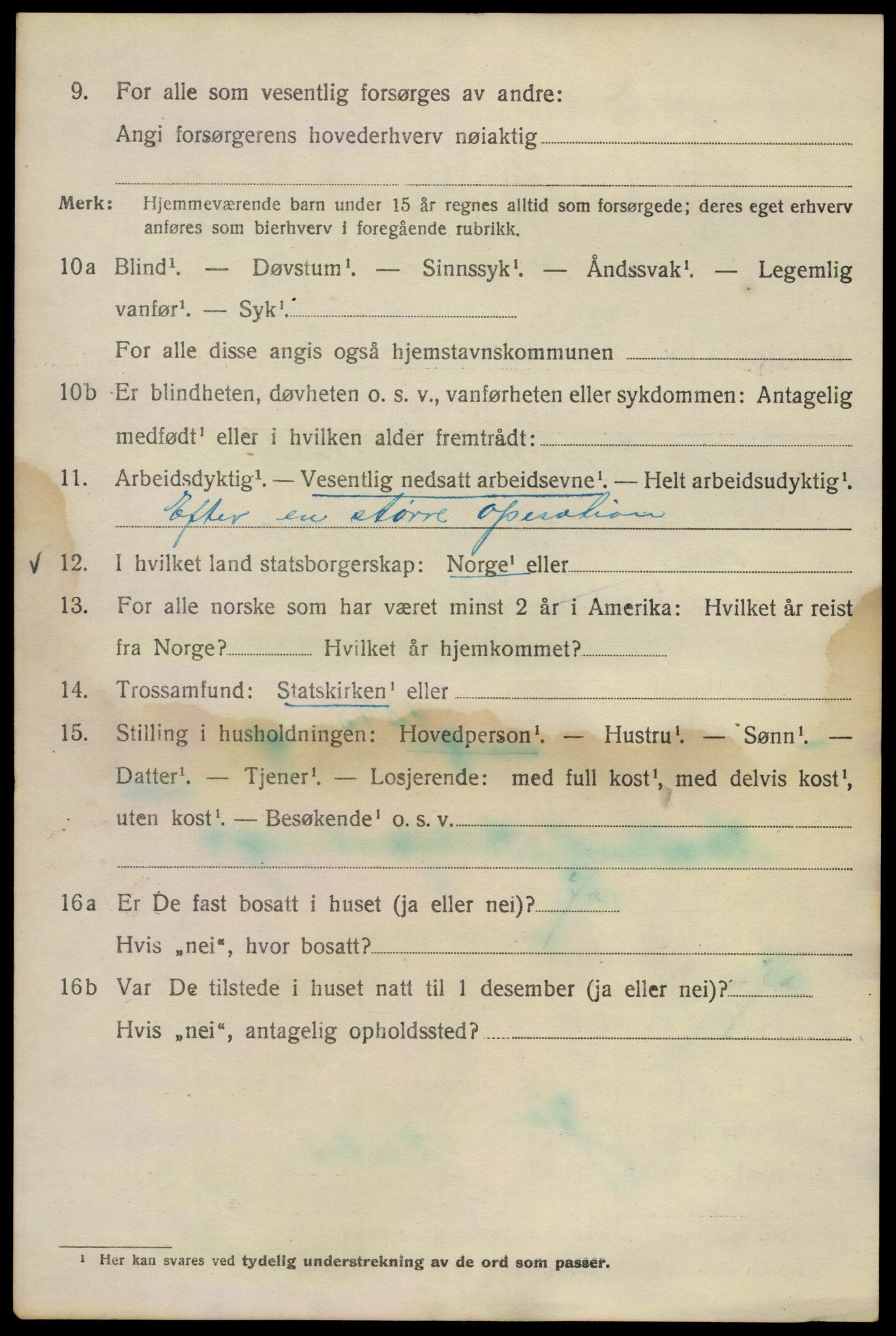 SAO, 1920 census for Kristiania, 1920, p. 215092