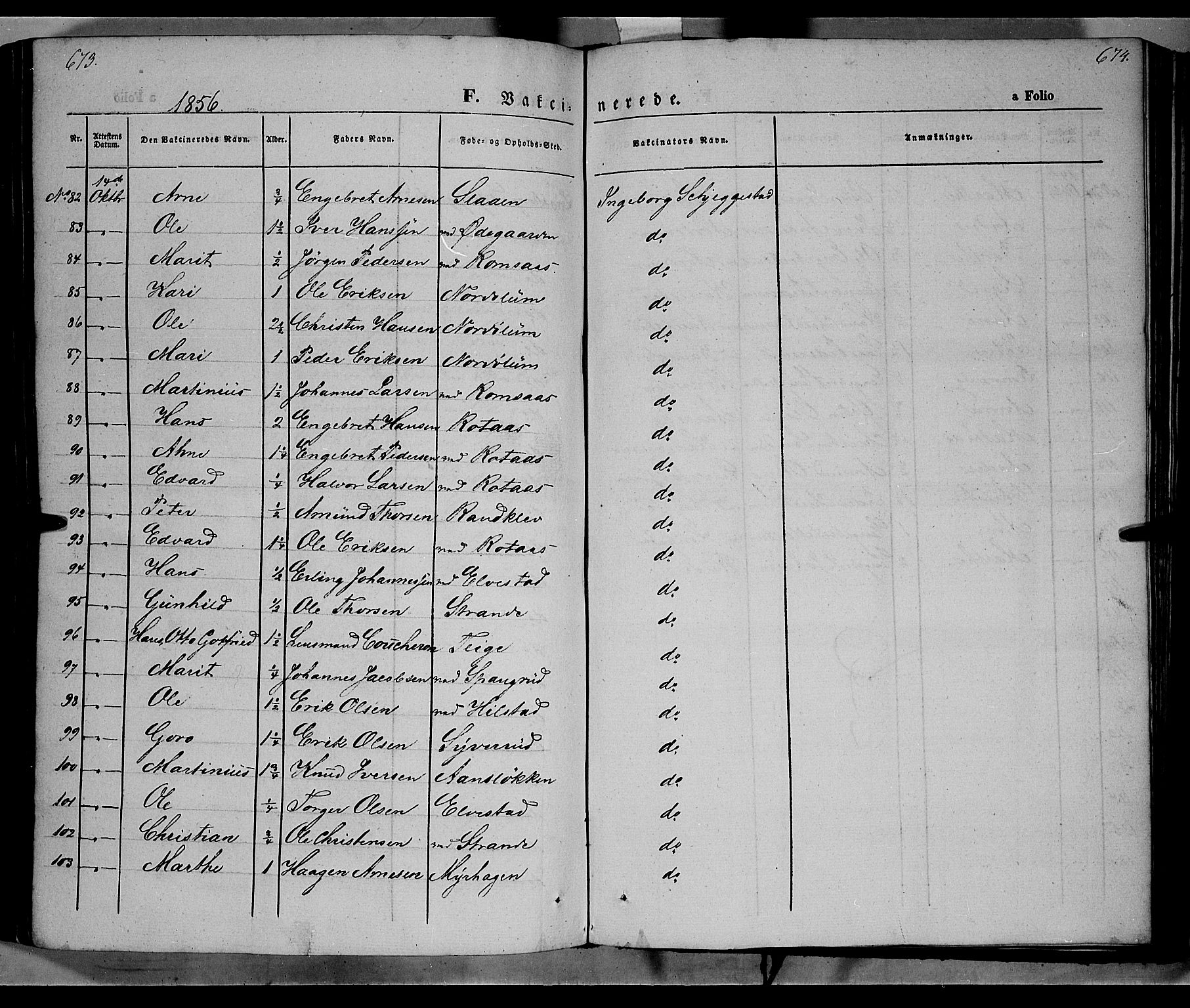 Ringebu prestekontor, AV/SAH-PREST-082/H/Ha/Haa/L0006: Parish register (official) no. 6, 1848-1859, p. 673-674