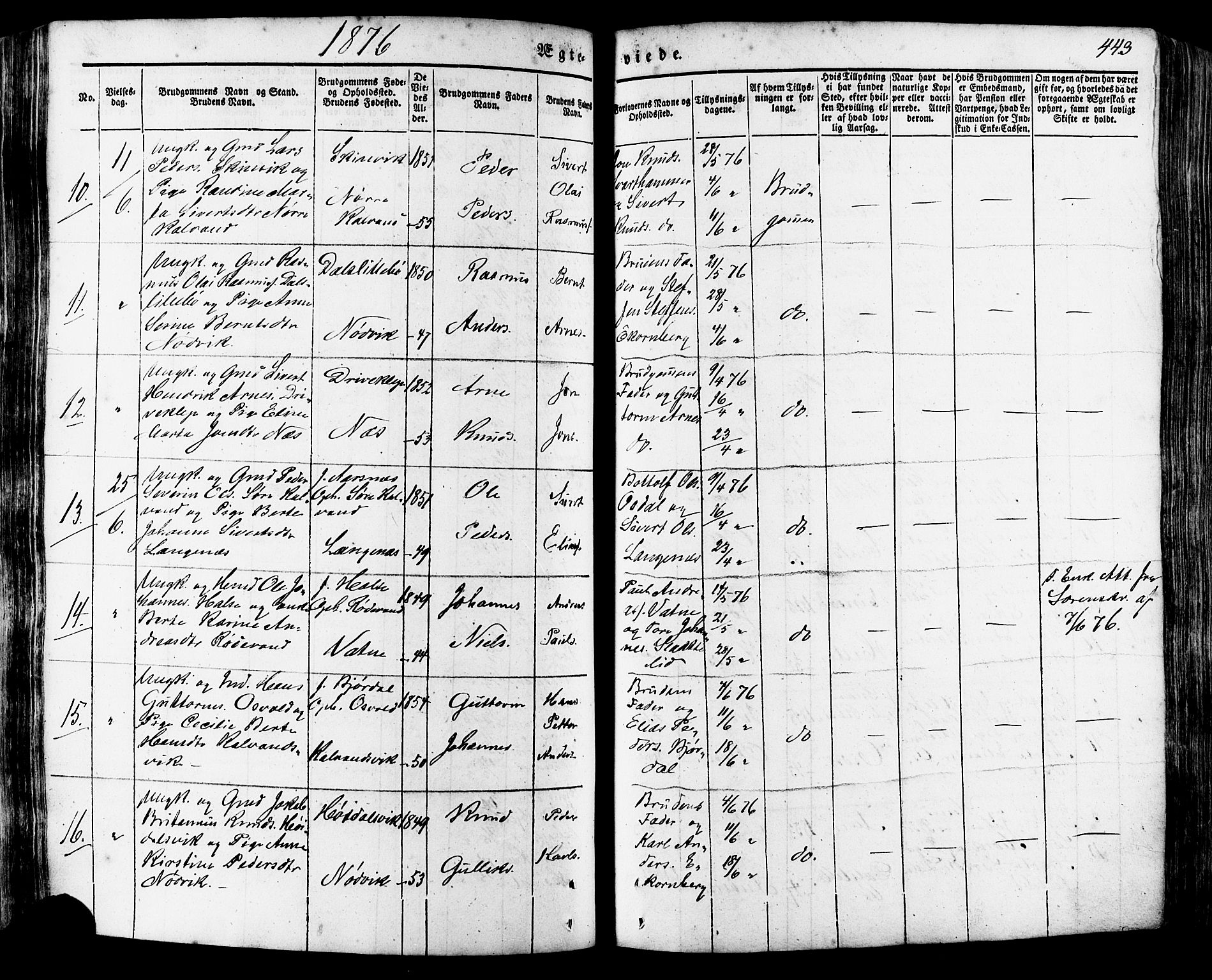 Ministerialprotokoller, klokkerbøker og fødselsregistre - Møre og Romsdal, AV/SAT-A-1454/511/L0140: Parish register (official) no. 511A07, 1851-1878, p. 443