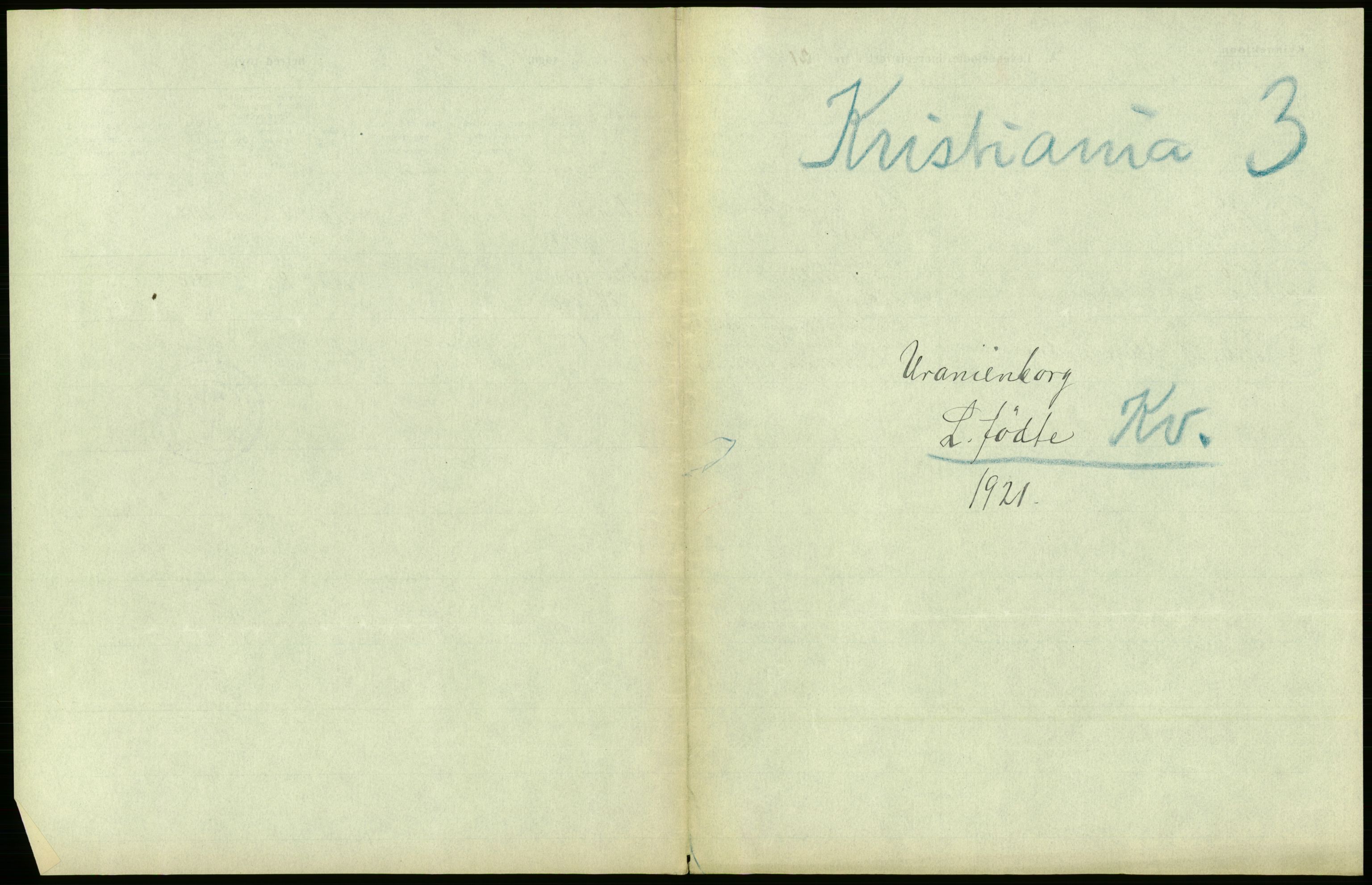 Statistisk sentralbyrå, Sosiodemografiske emner, Befolkning, AV/RA-S-2228/D/Df/Dfc/Dfca/L0010: Kristiania: Levendefødte menn og kvinner., 1921, p. 123