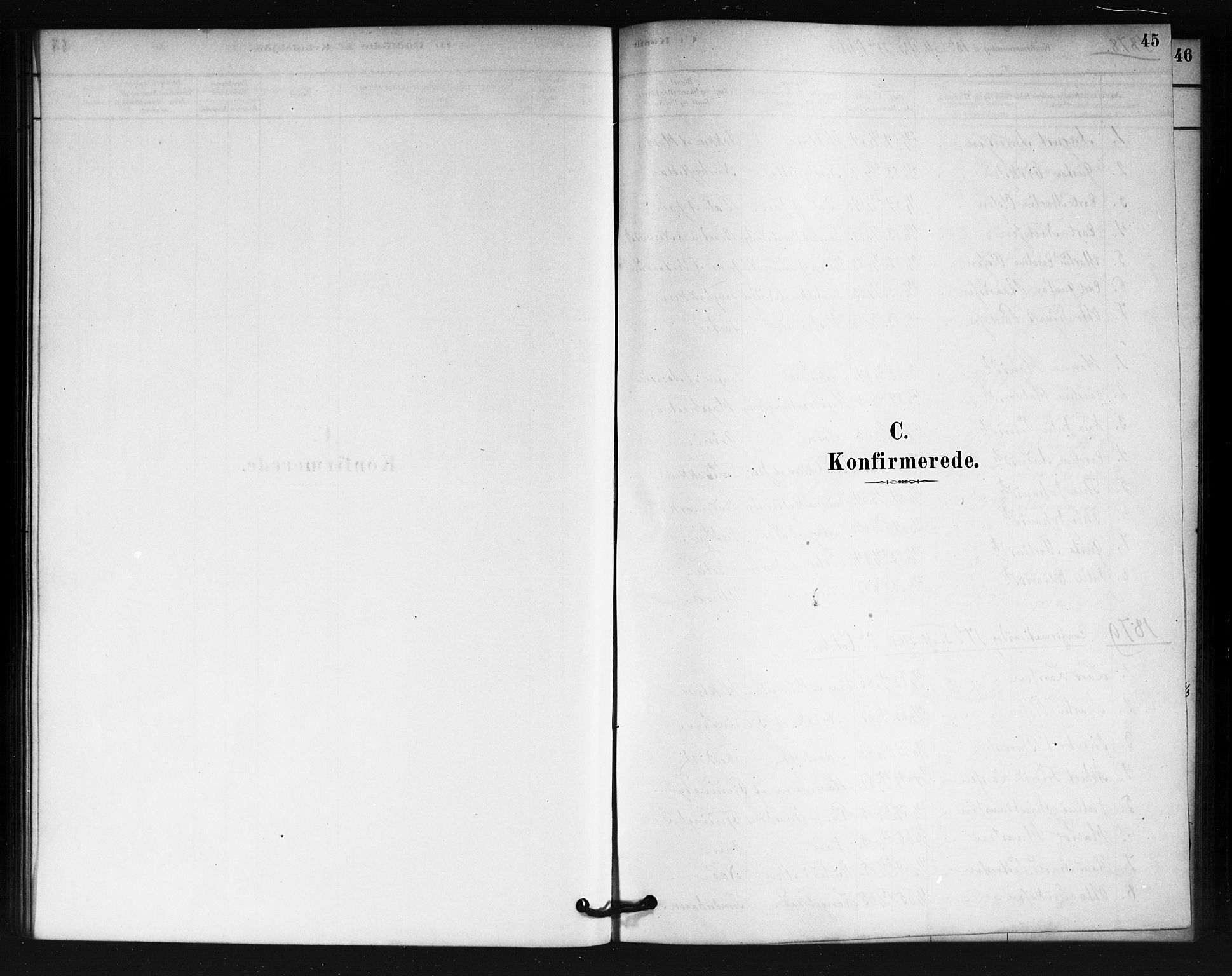 Fet prestekontor Kirkebøker, SAO/A-10370a/F/Fb/L0001: Parish register (official) no. II 1, 1878-1891, p. 45