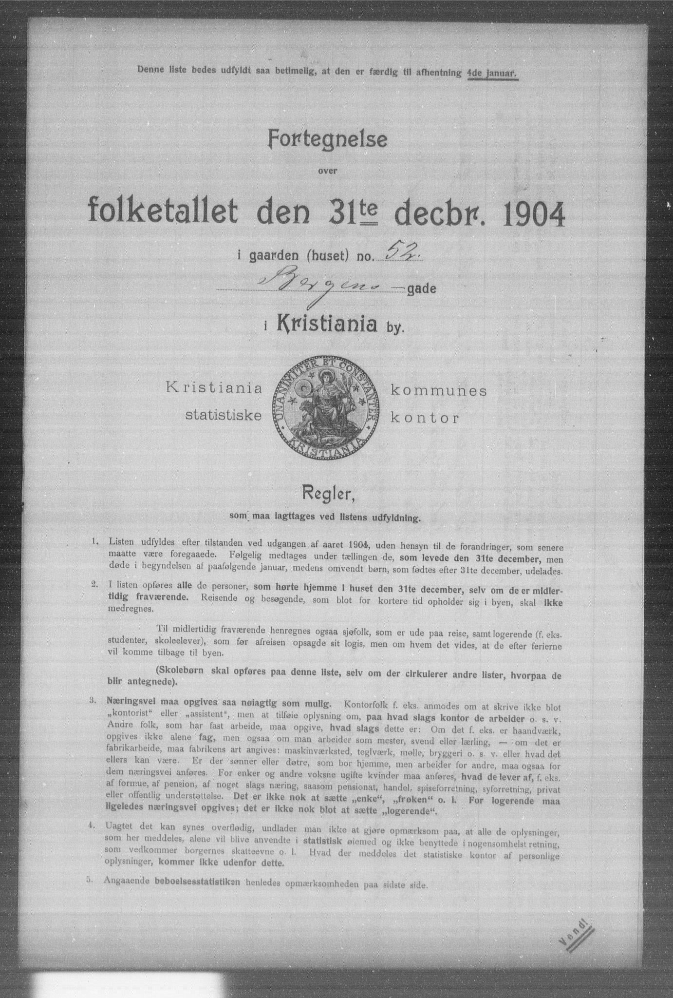 OBA, Municipal Census 1904 for Kristiania, 1904, p. 945