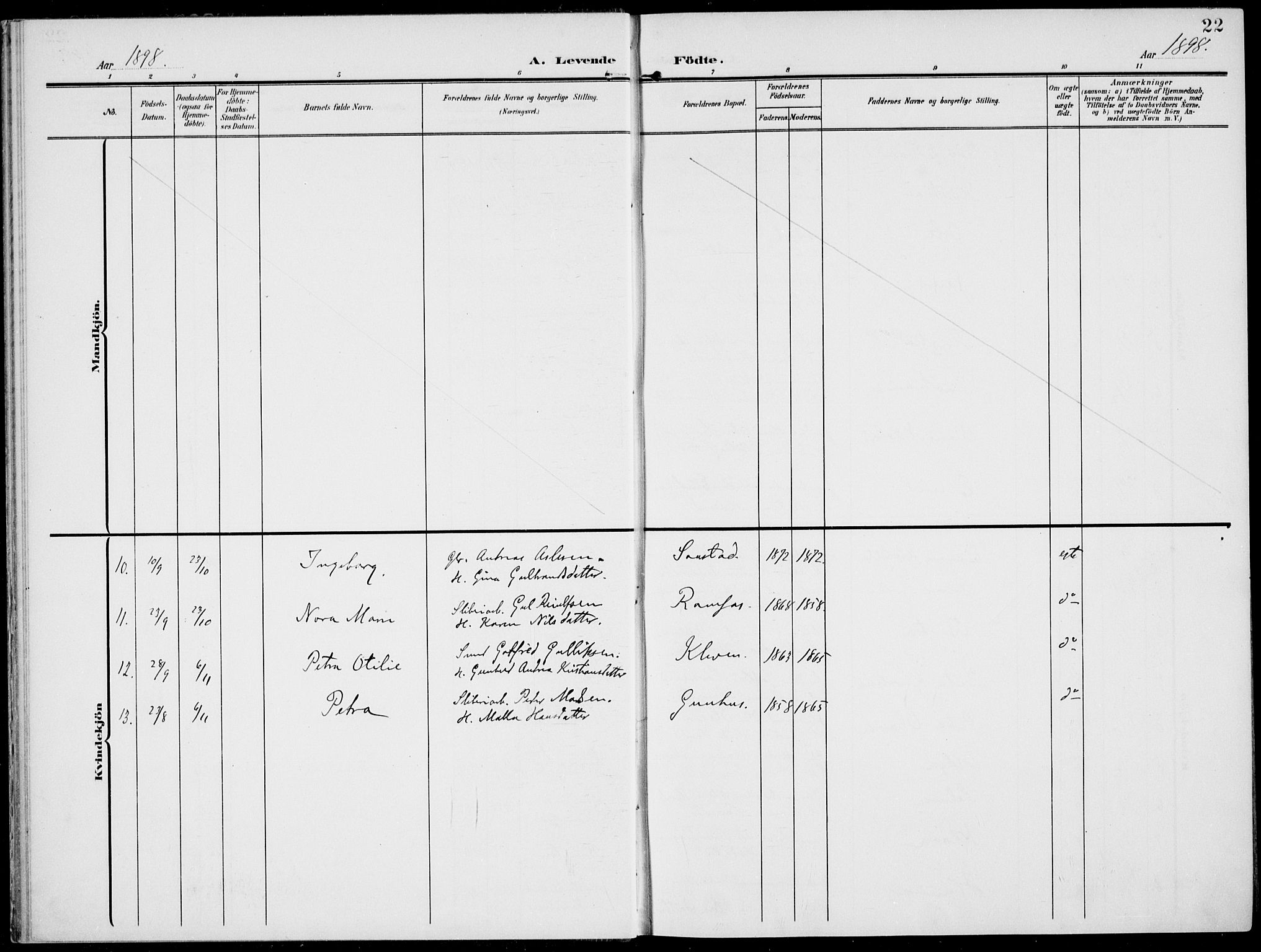 Modum kirkebøker, AV/SAKO-A-234/F/Fa/L0019: Parish register (official) no. 19, 1890-1914, p. 22