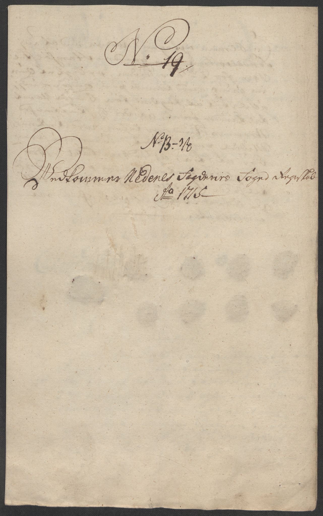 Rentekammeret inntil 1814, Reviderte regnskaper, Fogderegnskap, AV/RA-EA-4092/R39/L2323: Fogderegnskap Nedenes, 1715, p. 141