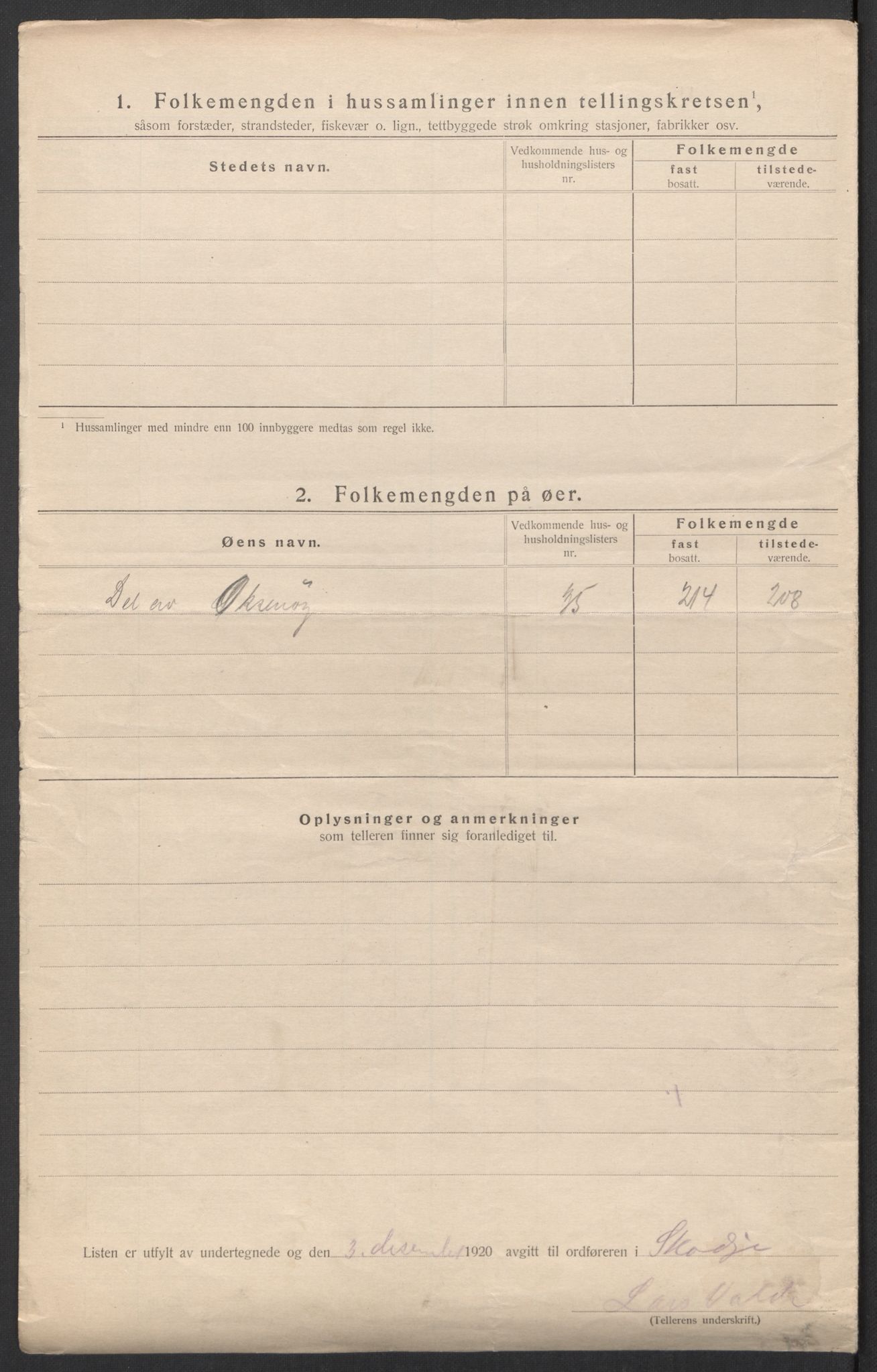 SAT, 1920 census for Skodje, 1920, p. 14